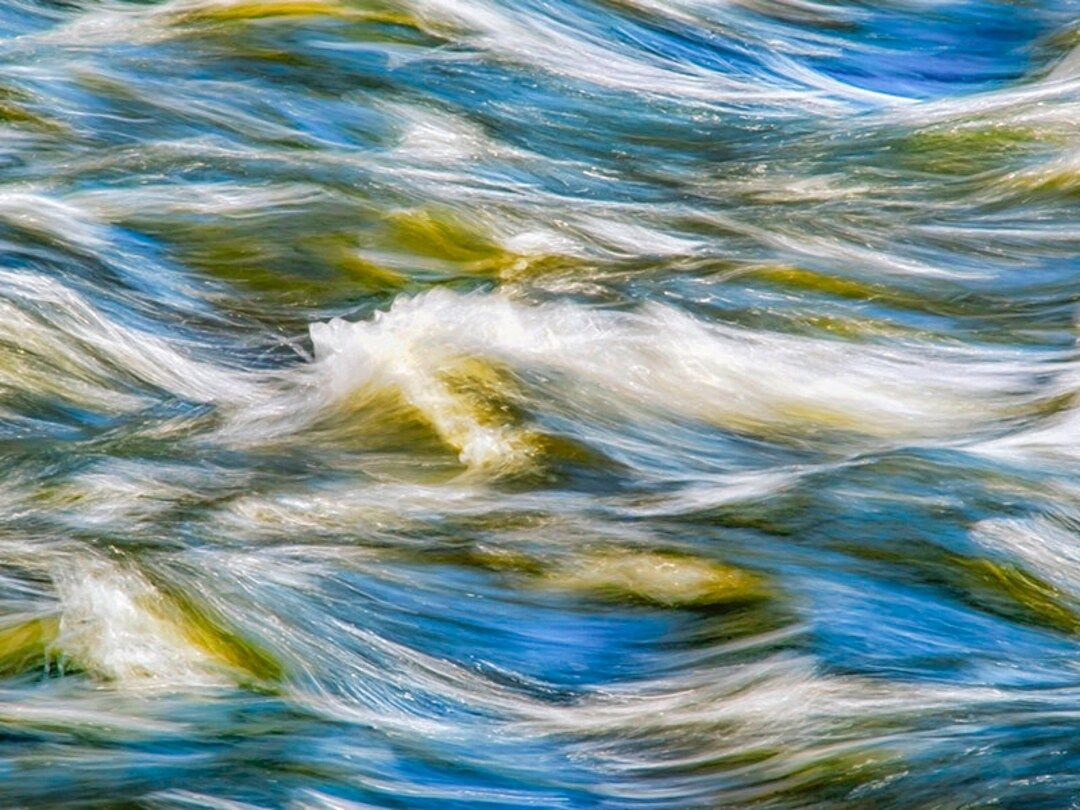 1080x810 Water and Waves Abstract Photography Print: Calming Meditation Nature Photo, Bedroom Wall Art