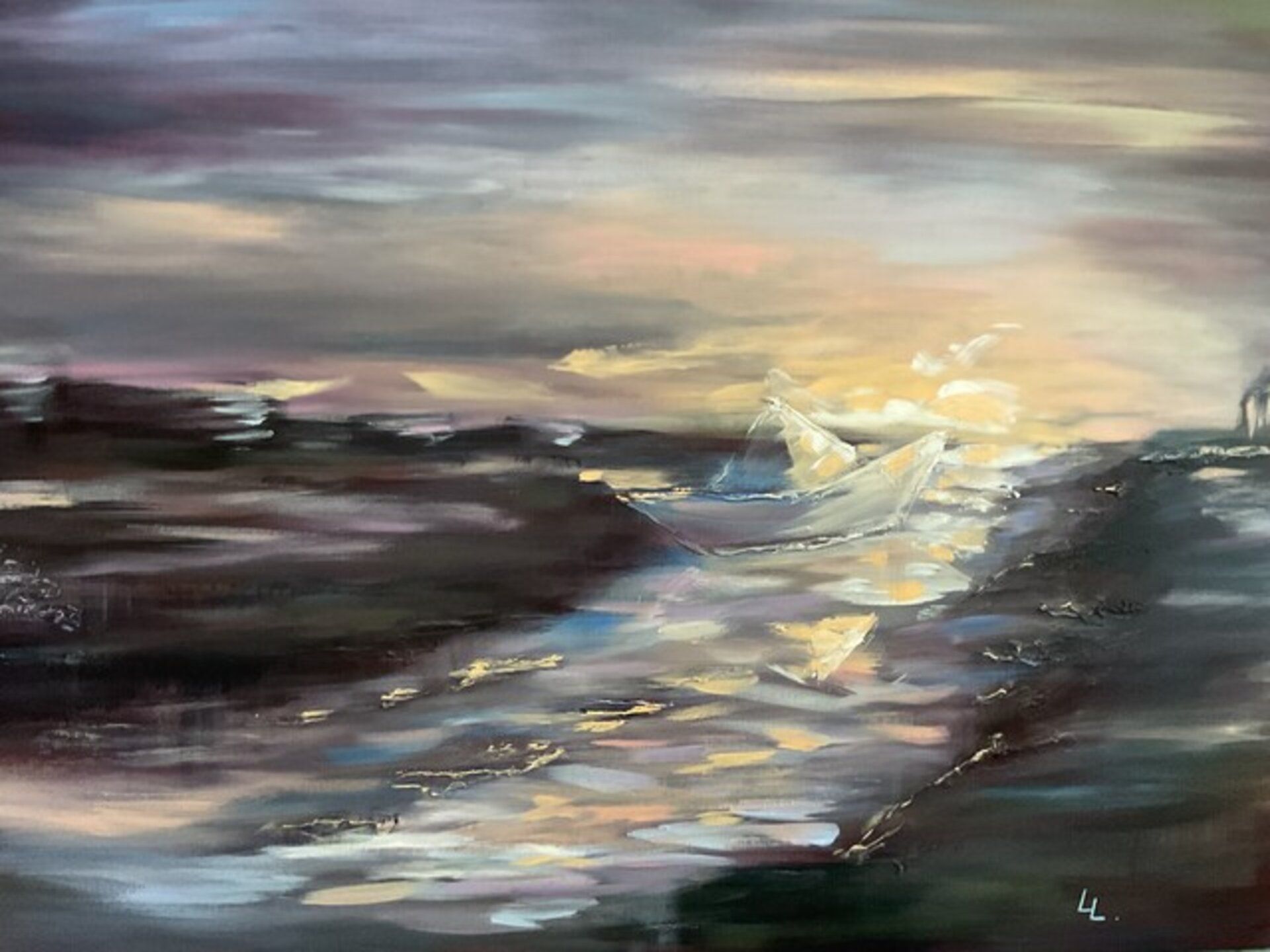 1920x1440 Abstract River Landscape Painting