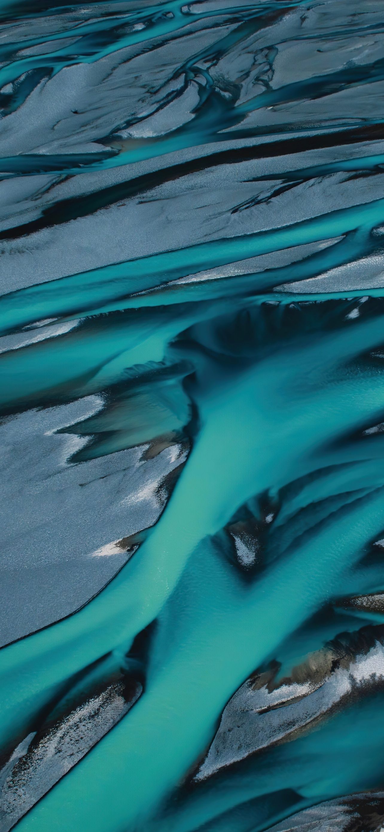 1284x2778 Braided river Wallpaper 4K, Aerial view