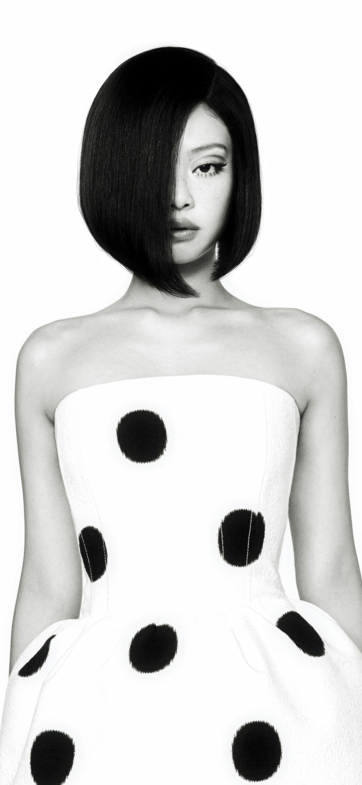 1242x2688 Jennie Wallpaper 4K, V Magazine, 8K, Monochrome