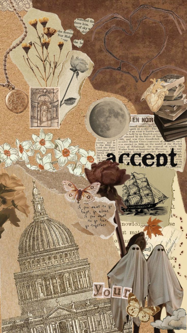 736x1308 Beige Capitol City Building Fancy Journal Scrapbook Page Clutter Aesthetic