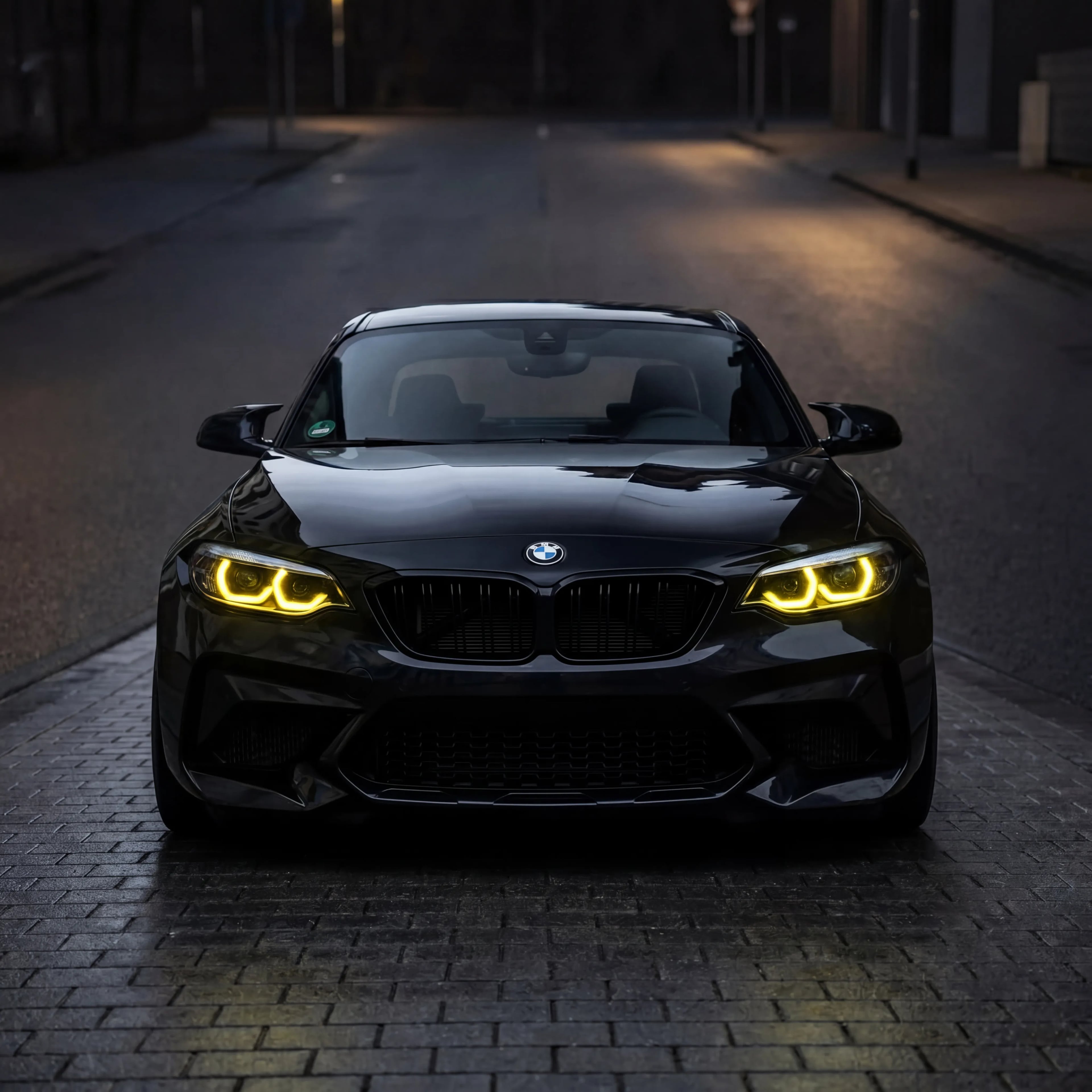 3840x3840 BMW F22 F23 M2 Icon LED Headlights. White Yellow 2014–2021