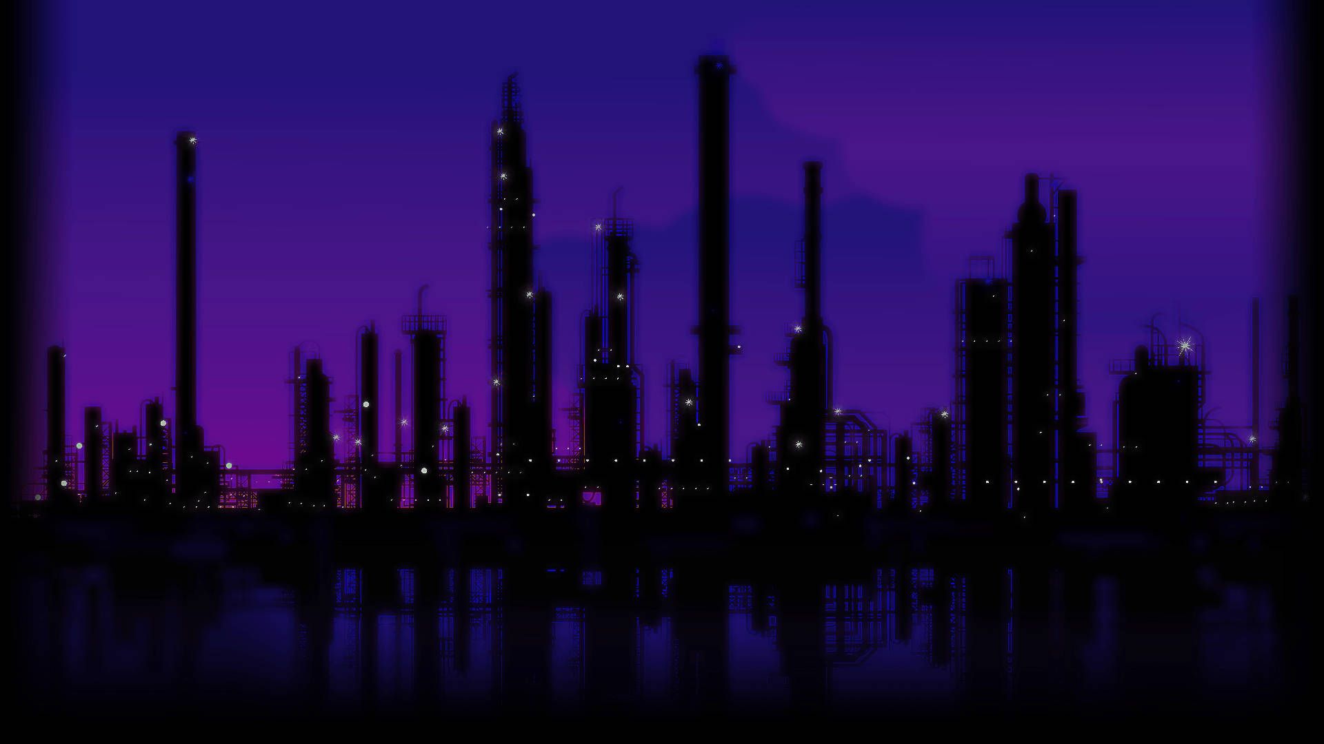1920x1080 Download Dark Purple Aesthetic City Buildings Wallpaper