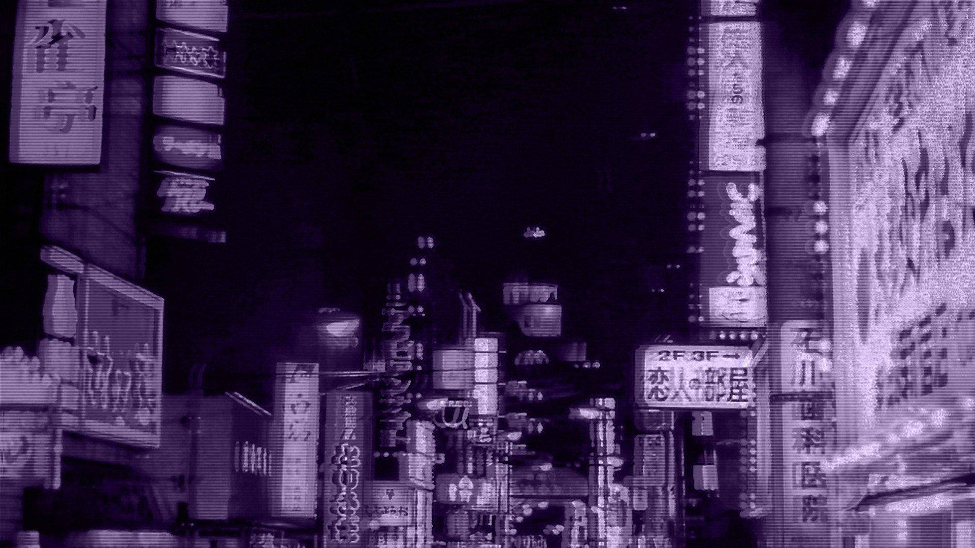 1920x1080 Black And Purple Aesthetic Desktop Wallpaper