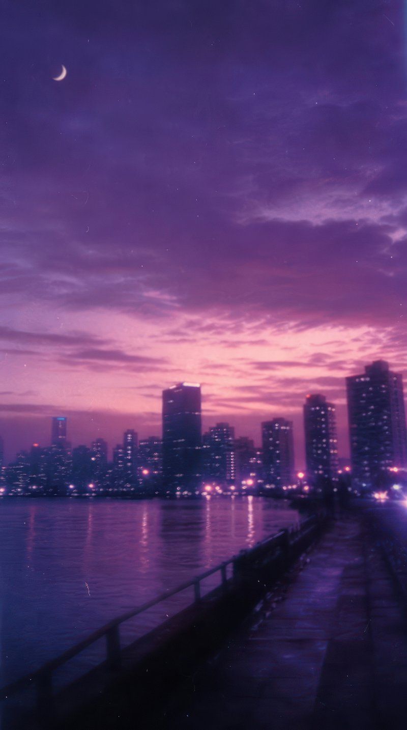 800x1434 Sunset Purple Aesthetic Image Wallpaper