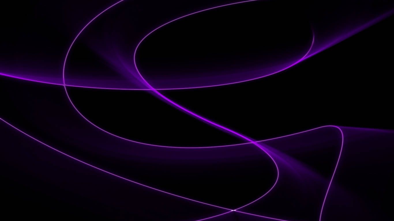 1366x768 Download Dark Purple Twilight Spread Over Silhouetted City Wallpaper