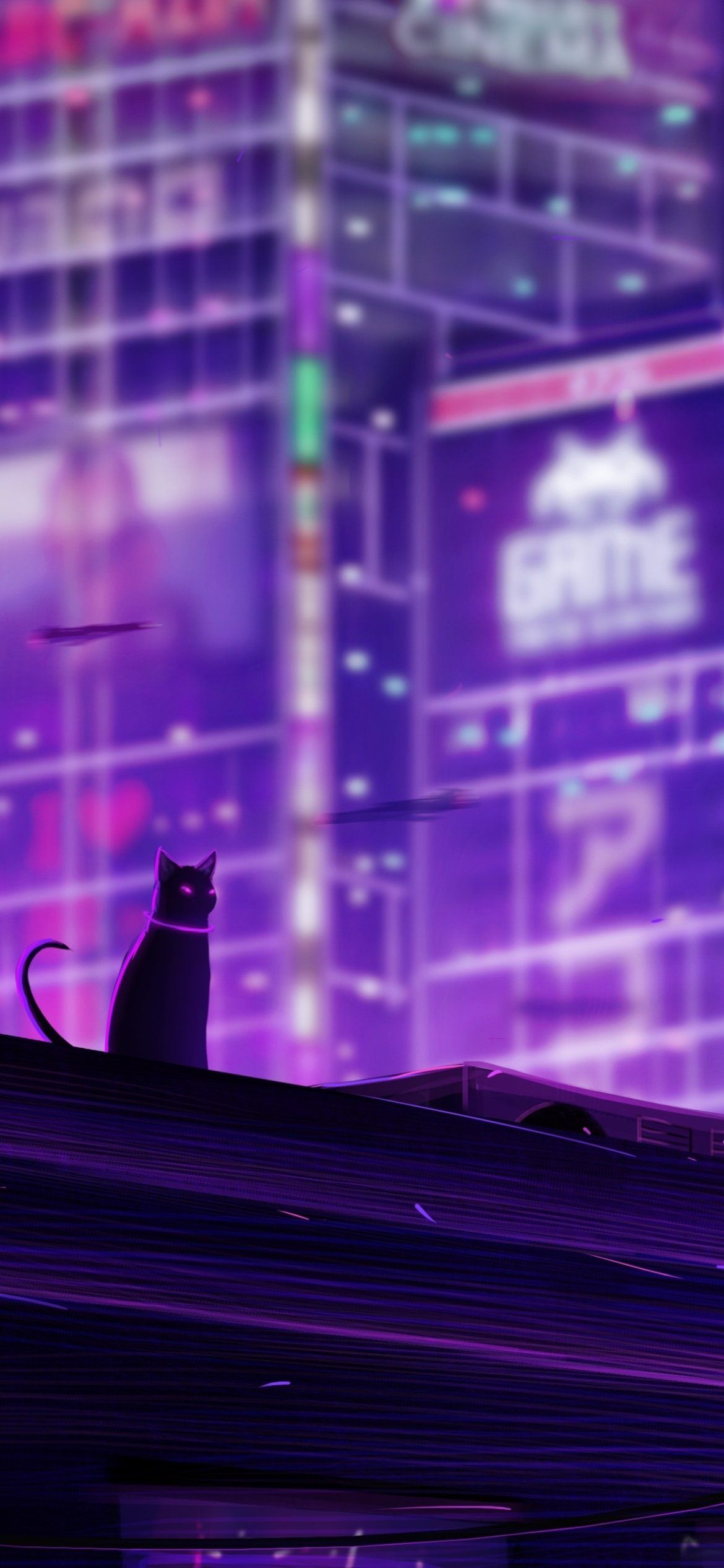 1170x2532 Download Anime City Anime City Phone Wallpaper