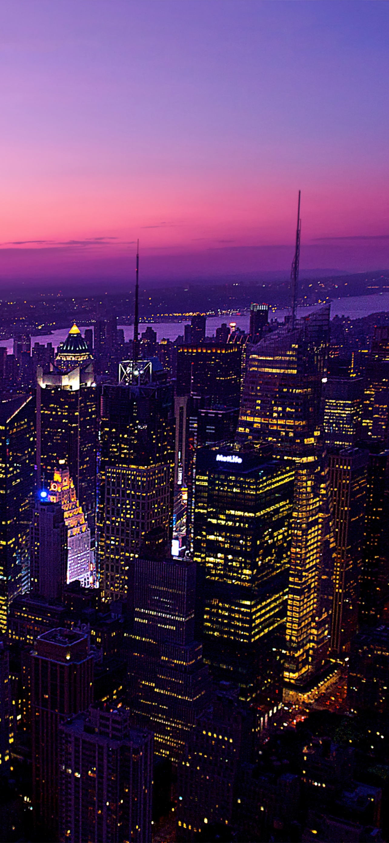 1284x2778 Free HD City Lights Dark Night Pink Wallpaper