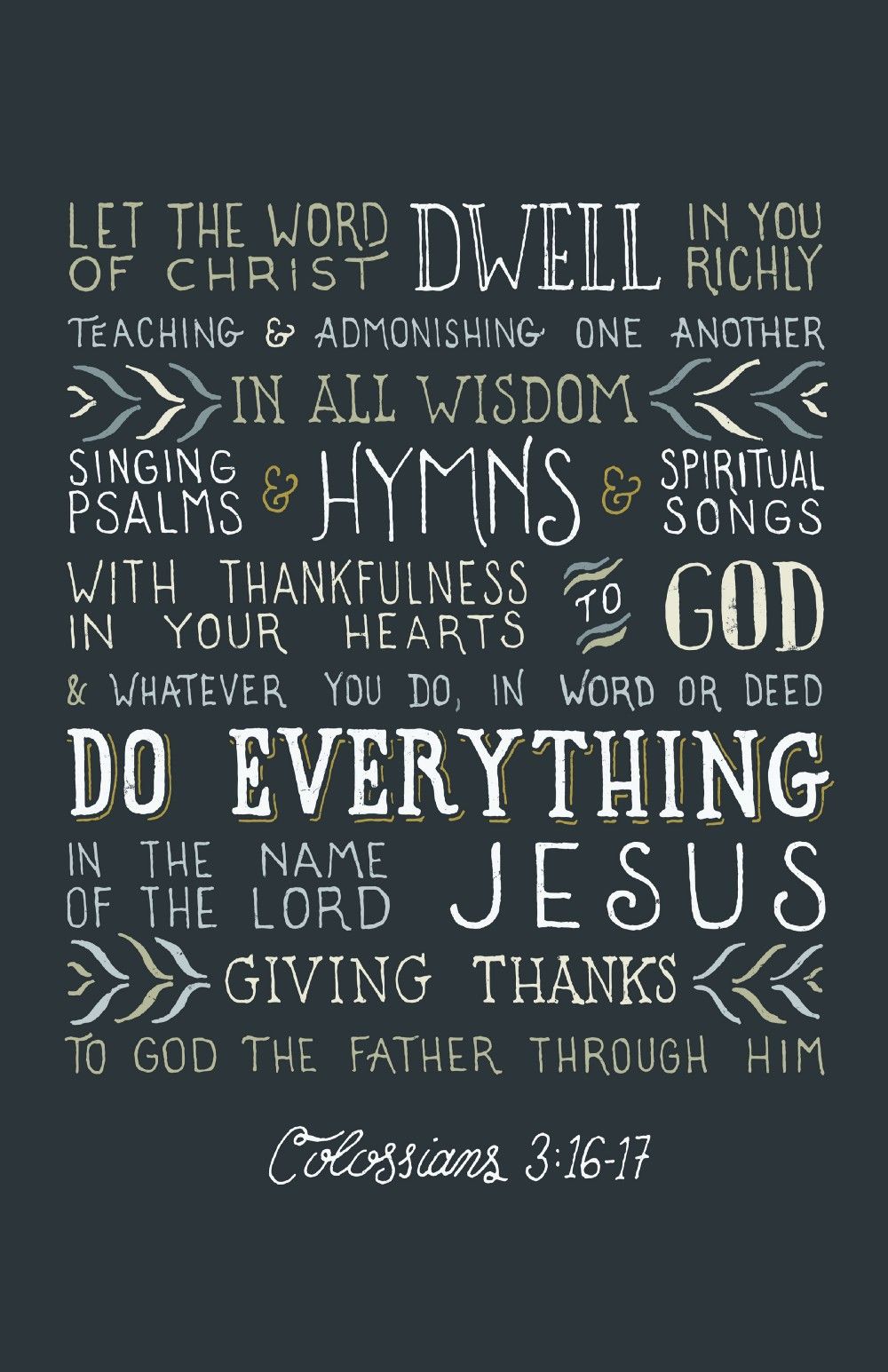 1000x1545 Verse of the Day -Colossians 3:16 NIV Park Baptist Church City, Tennessee