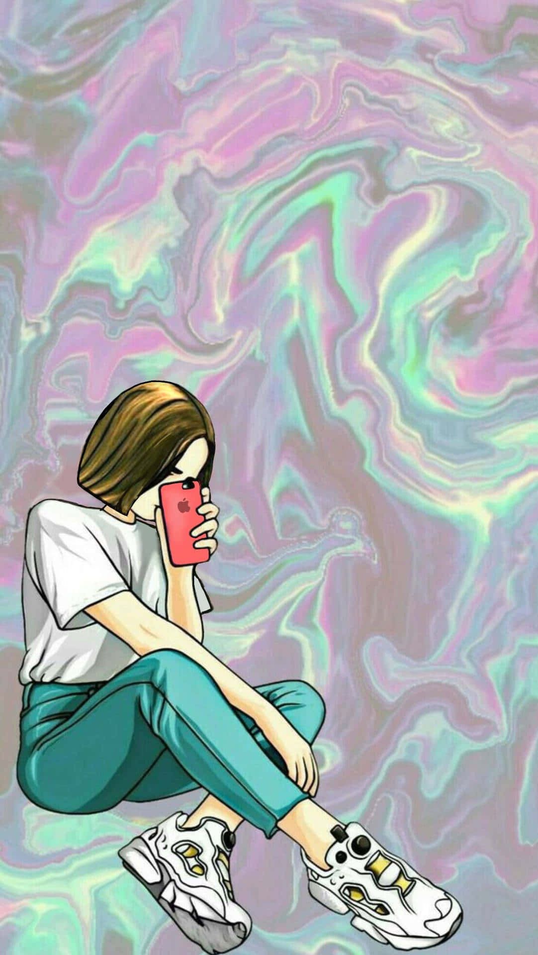 1082x1920 Download Holographic PFP For Instagram Wallpaper
