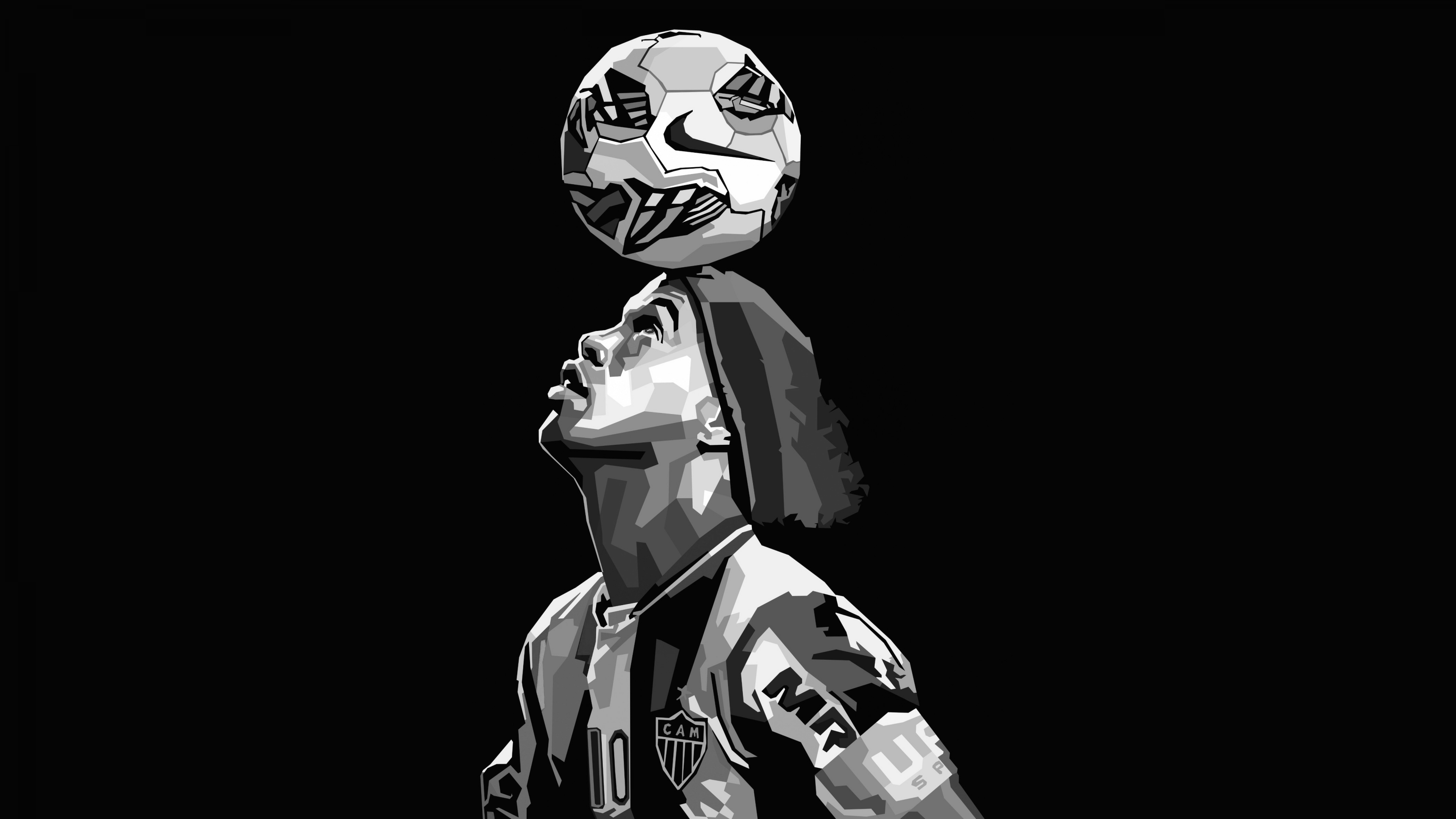 3840x2160 Ronaldinho Wallpaper 4K, Iconic, Minimalist, AMOLED