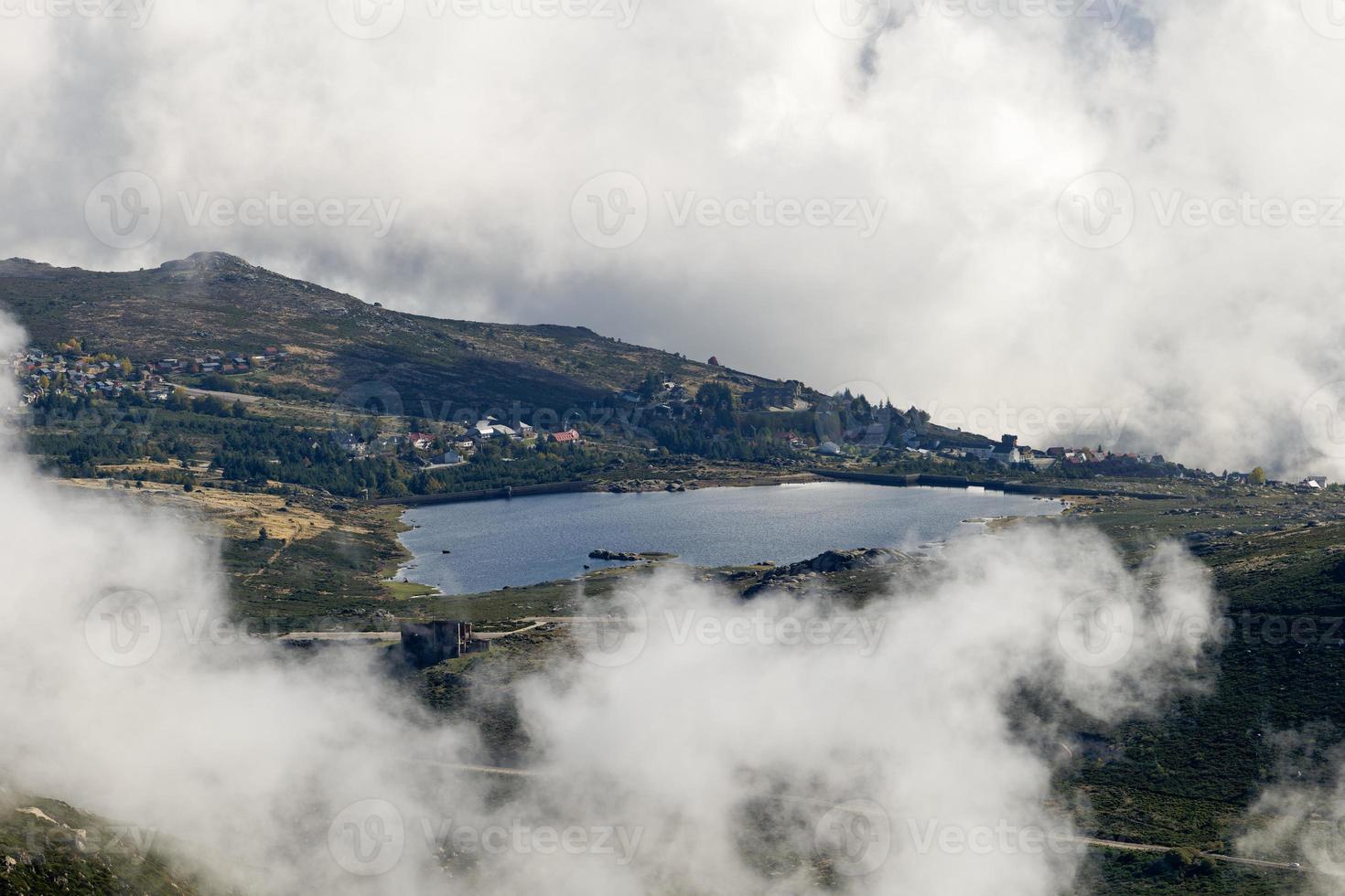 1470x980 View over Serra da Estrela landscape with a lake and houses around. Highest mountain of continental Portugal. Traveling the world and connecting with nature. Amazing destinations