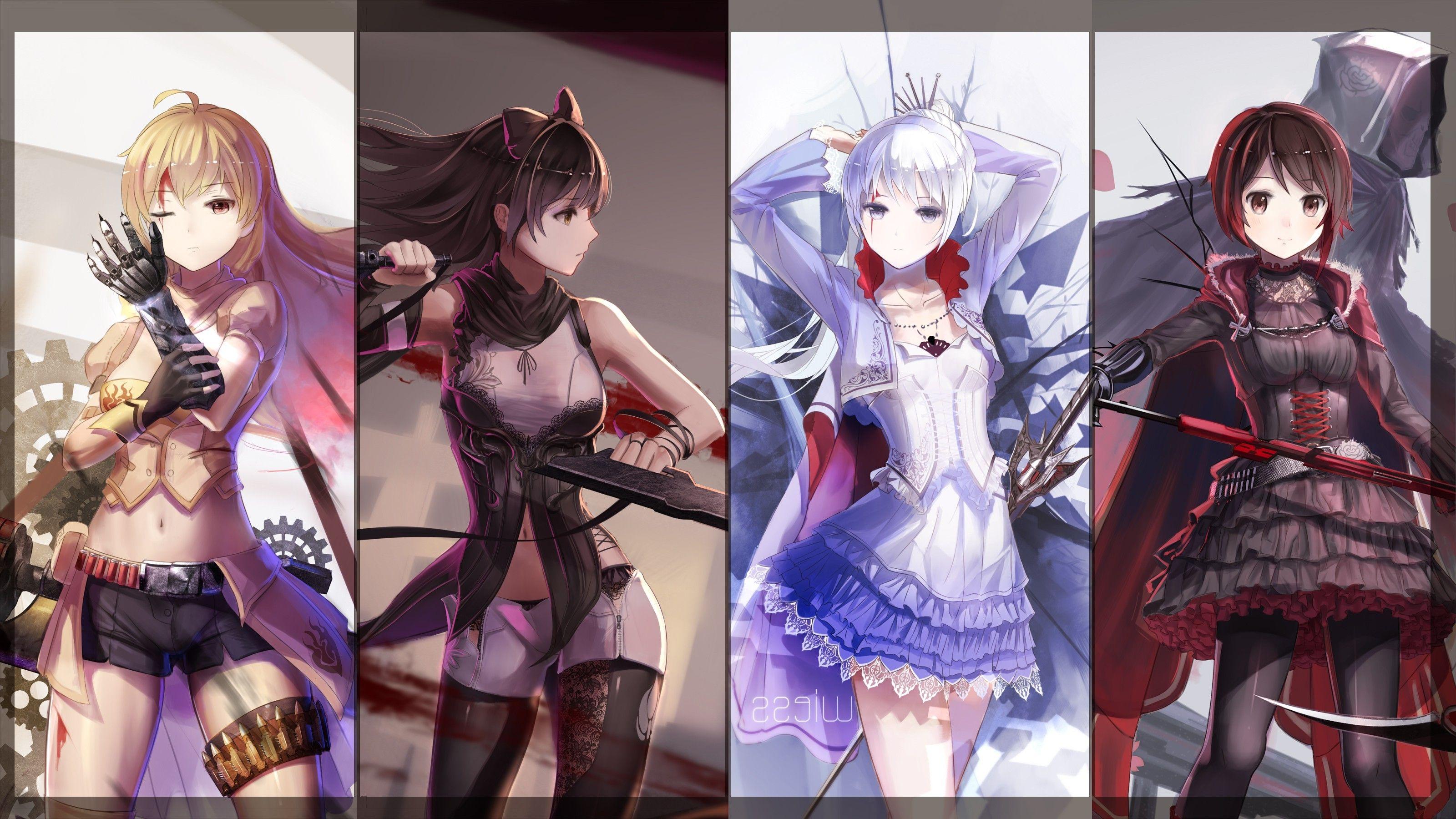 3200x1800 Ruby Rose (RWBY), Yang Xiao Long, Blake Belladonna, Chibi, Weiss Schnee wallpaper. Anime. Tokkoro.com Amazing HD Wallpaper