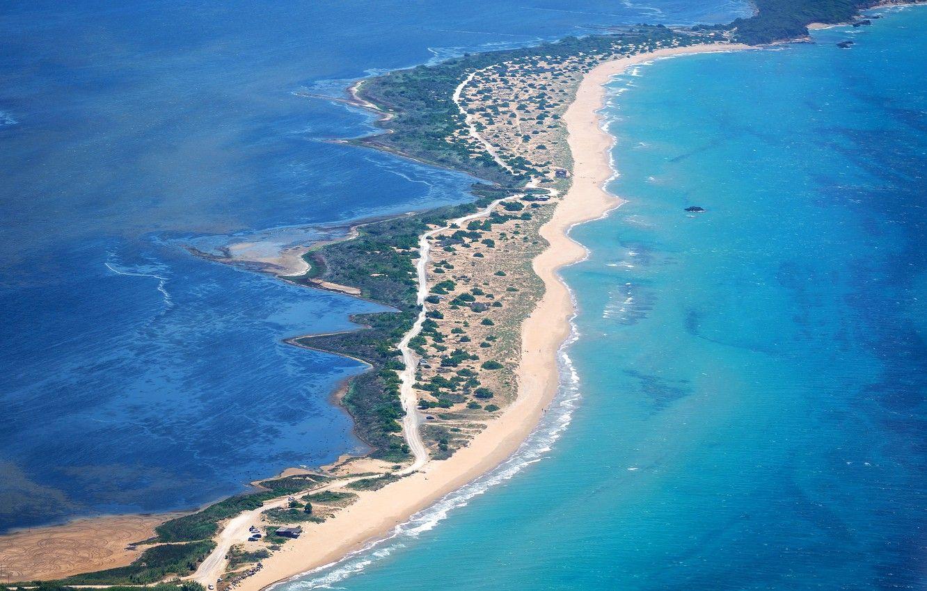 1332x850 Wallpaper sea, coast, Greece, the view from the top, Corfu image for desktop, section пейзажи