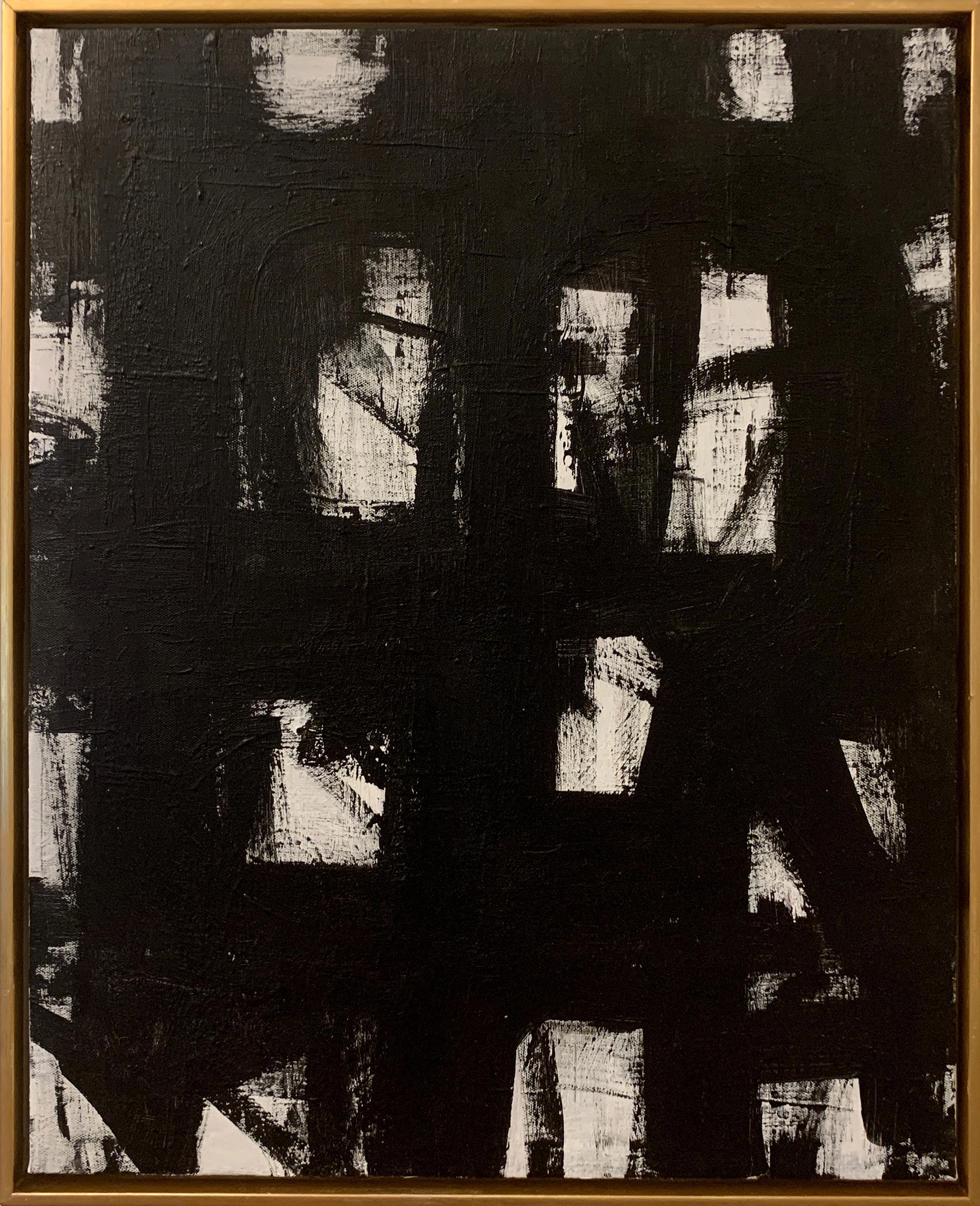 2383x2933 Original Black And White Franz Kline Inspired Framed Painting