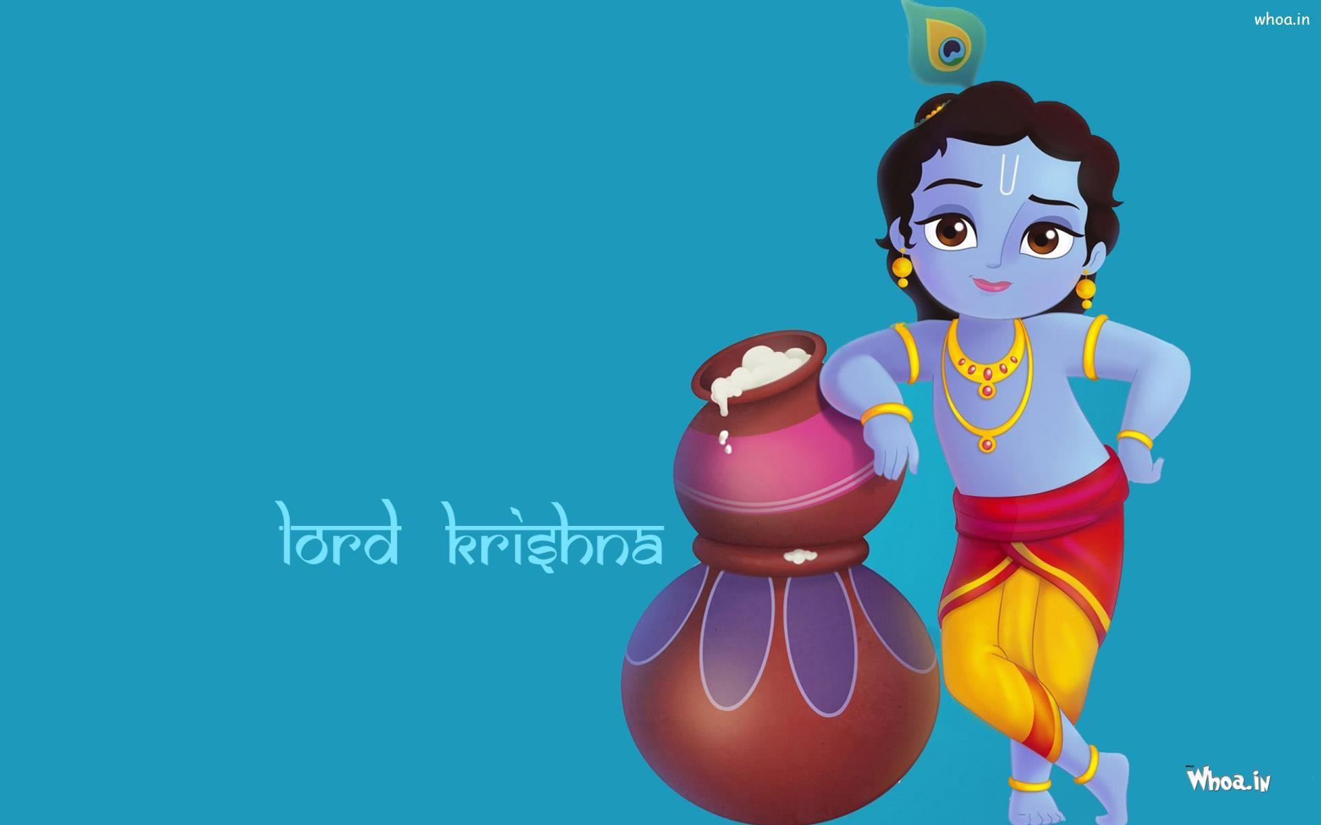 1920x1200 Natkhat Bal Krishna With Makhan Image Lord Krishna Wallpaper