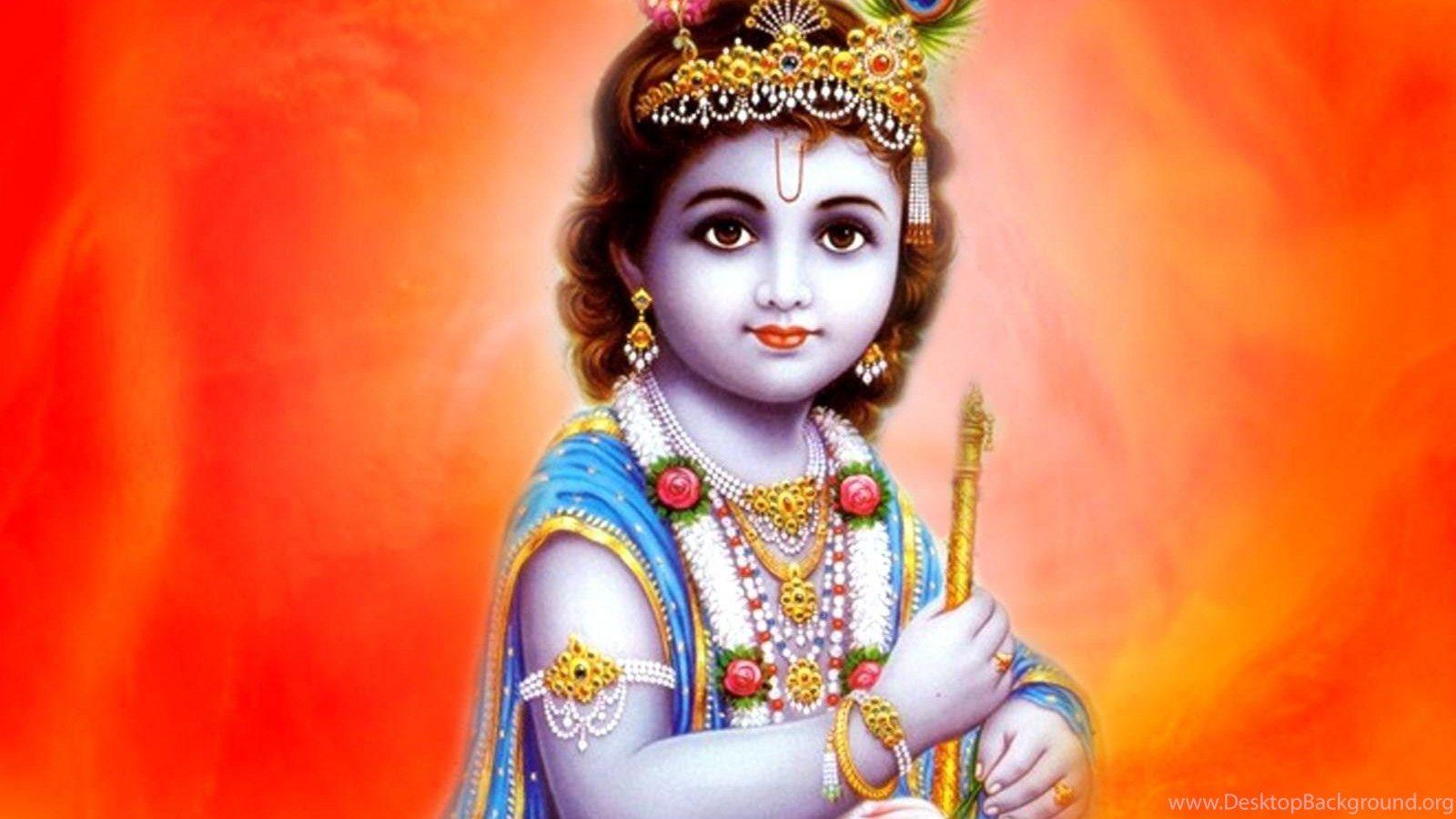 1600x900 Cute Bal Krishna Full HD Image Desktop Background