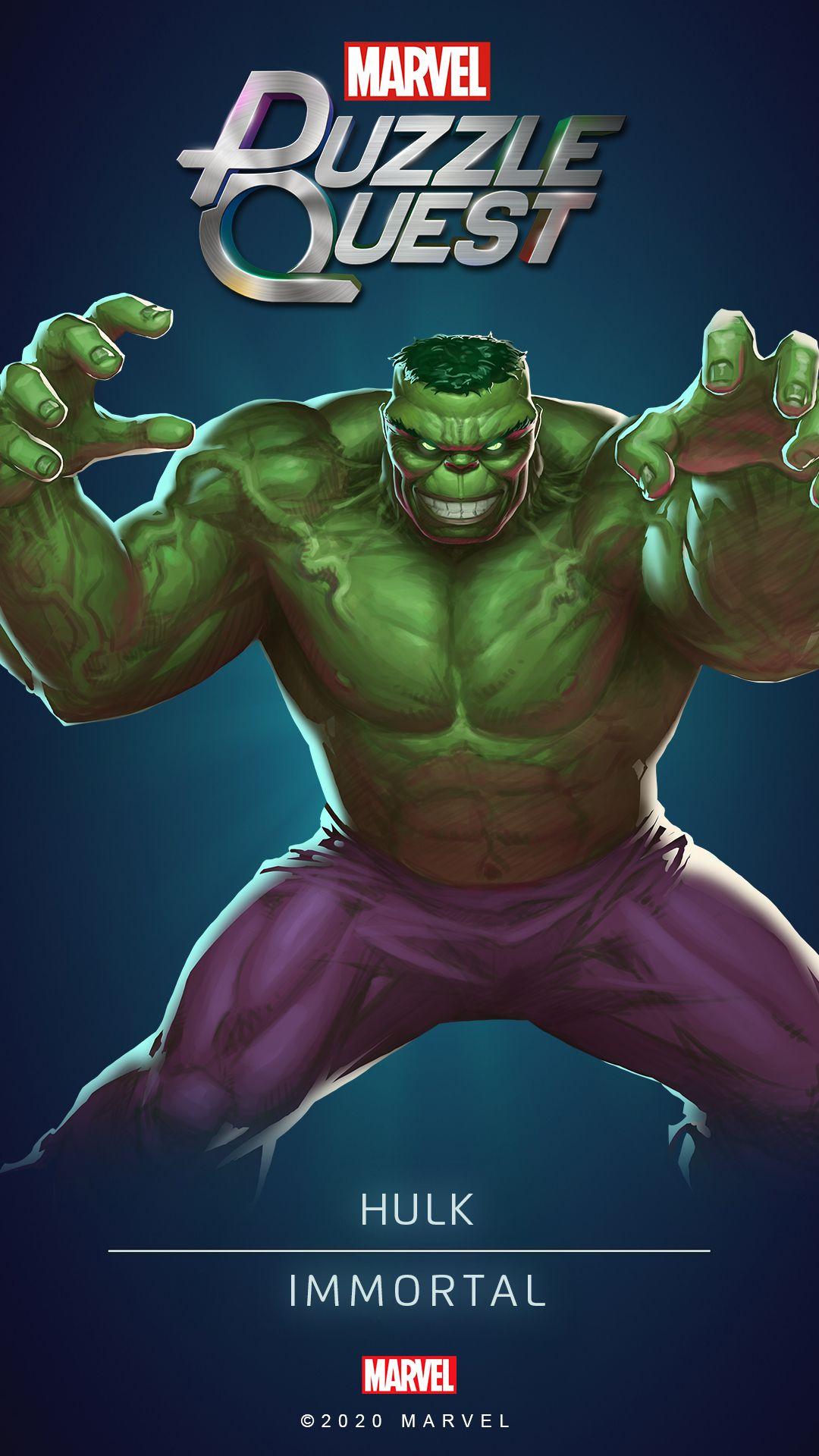 1080x1920 Marvel Puzzle Quest Hulk (Immortal) Wallpaper are here! Smash protection not guaranteed! #MarvelPuzzleQuest