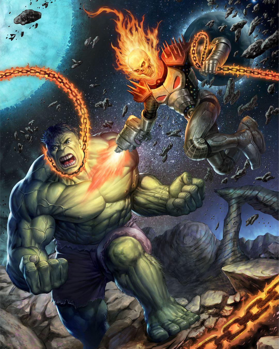 1080x1350 Cosmic Ghost Rider Variant cover for Immortal Hulk by Brent Schoonover. Ghost rider marvel, Ghost rider, Marvel comics art