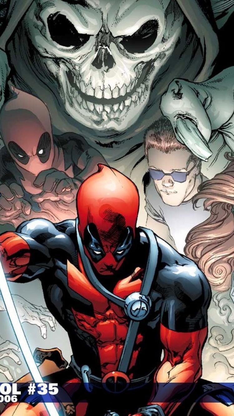 750x1334 Deadpool wade wilson marvel comics wallpaper