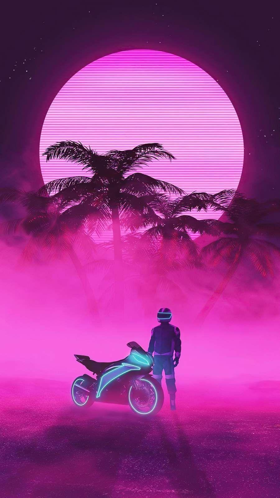 900x1600 Neon Biker hình nền