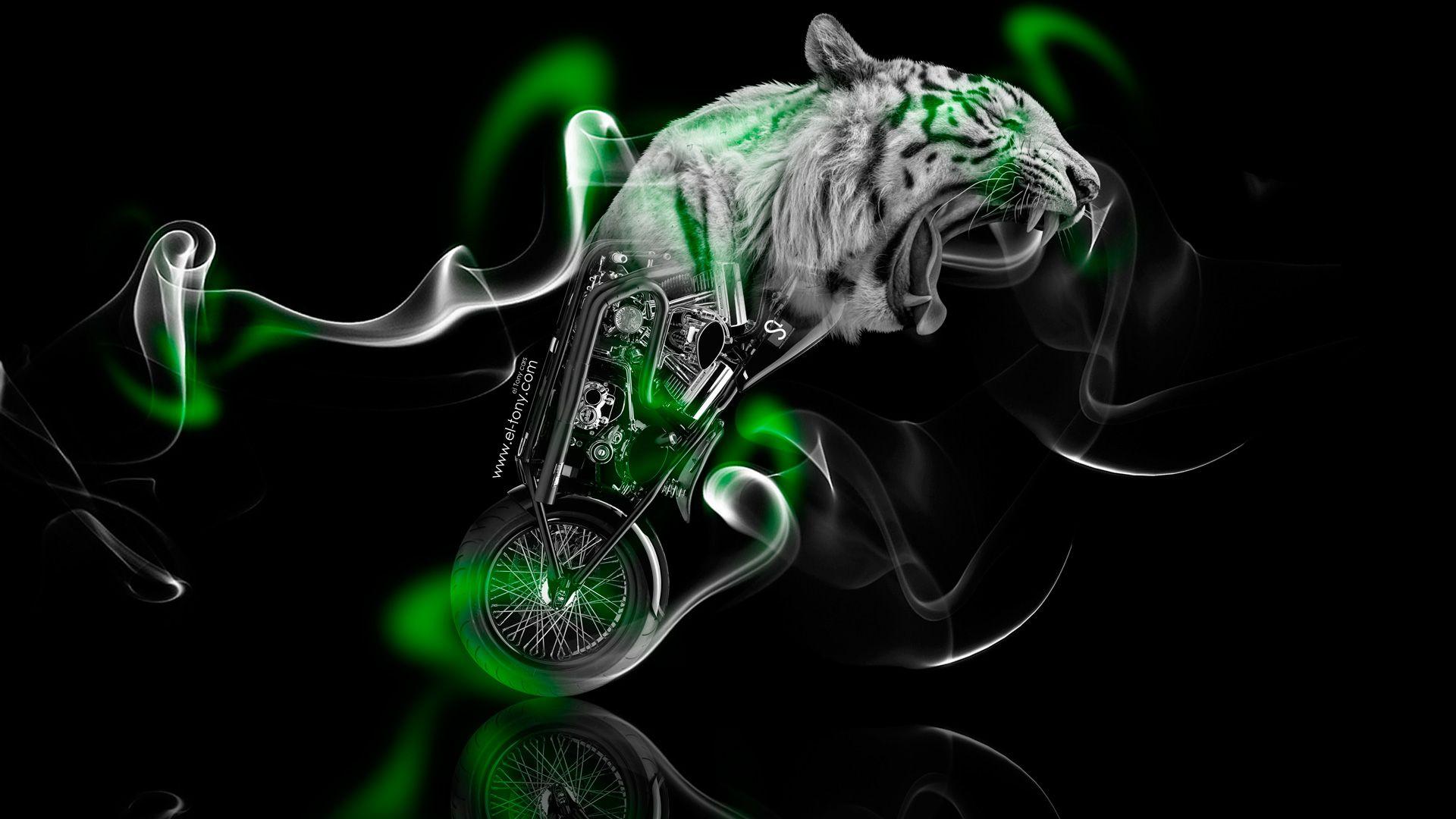 1920x1080 Neon Tiger hình nền (1920x1080)