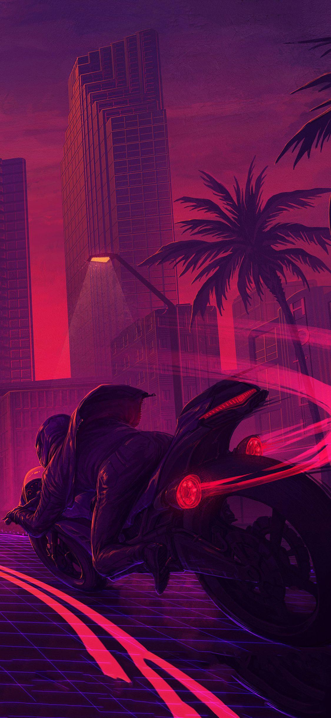 1125x2436 Neon City Cyber ​​Bike iPhone XS, iPhone 10, Hình nền iPhone X HD 4k, Hình ảnh, Nền, Hình ảnh và Hình ảnh