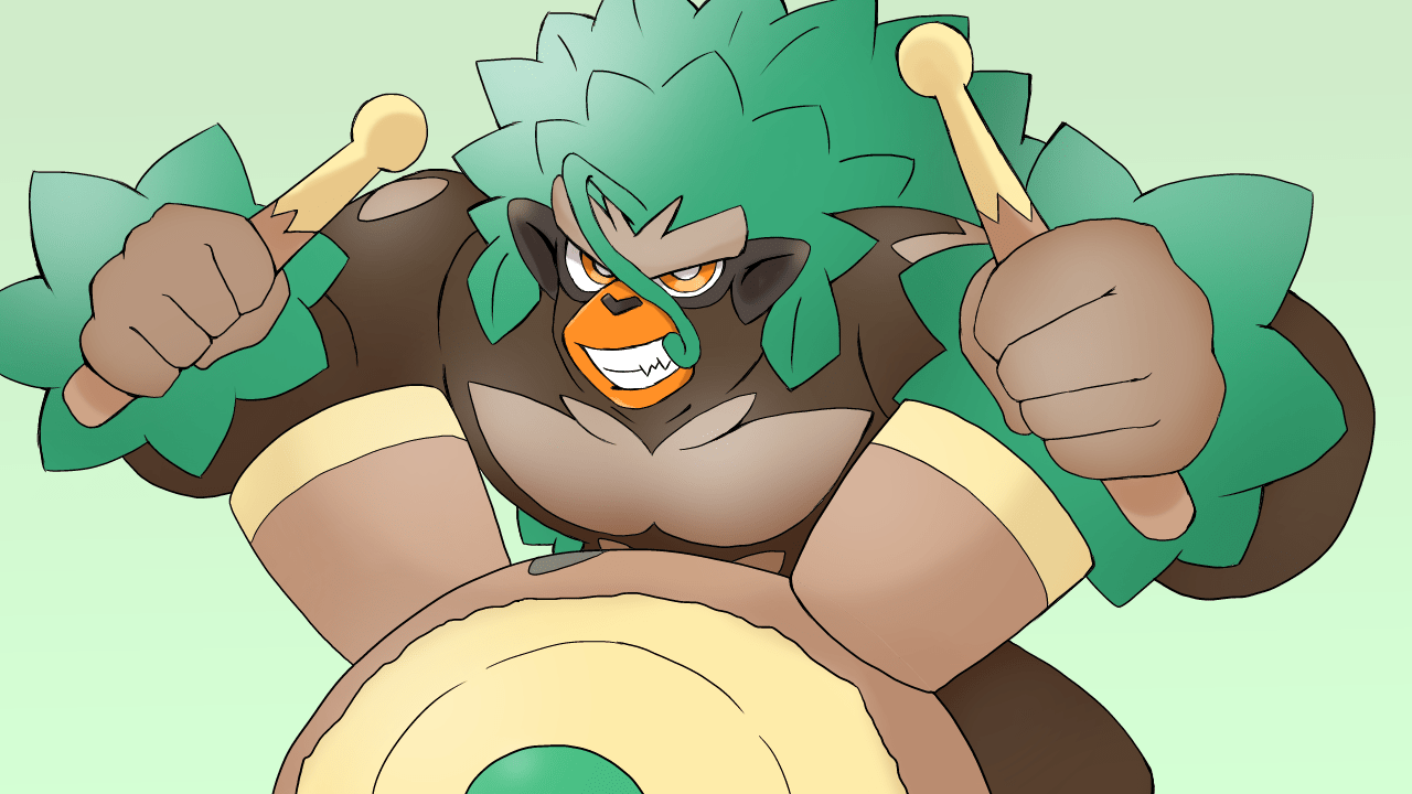 1280x720 Rillaboomémon Sword & Shield Anime Image Board