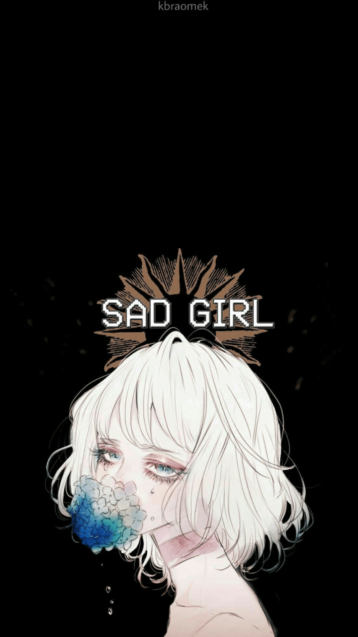 720x1280 Hình nền Anime cô gái thẩm mỹ buồn