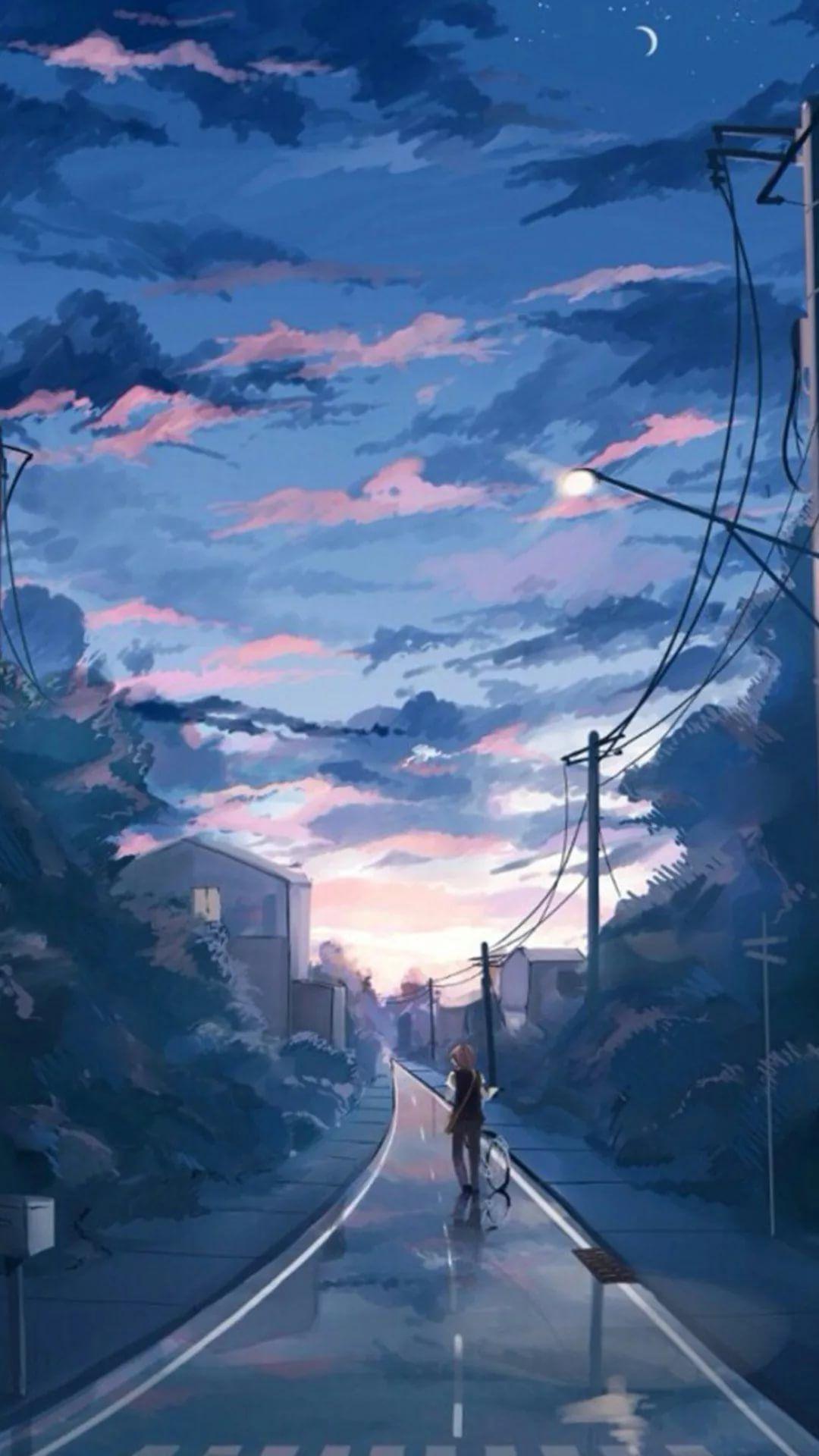 1080x1920 Blue Anime Wallpaper