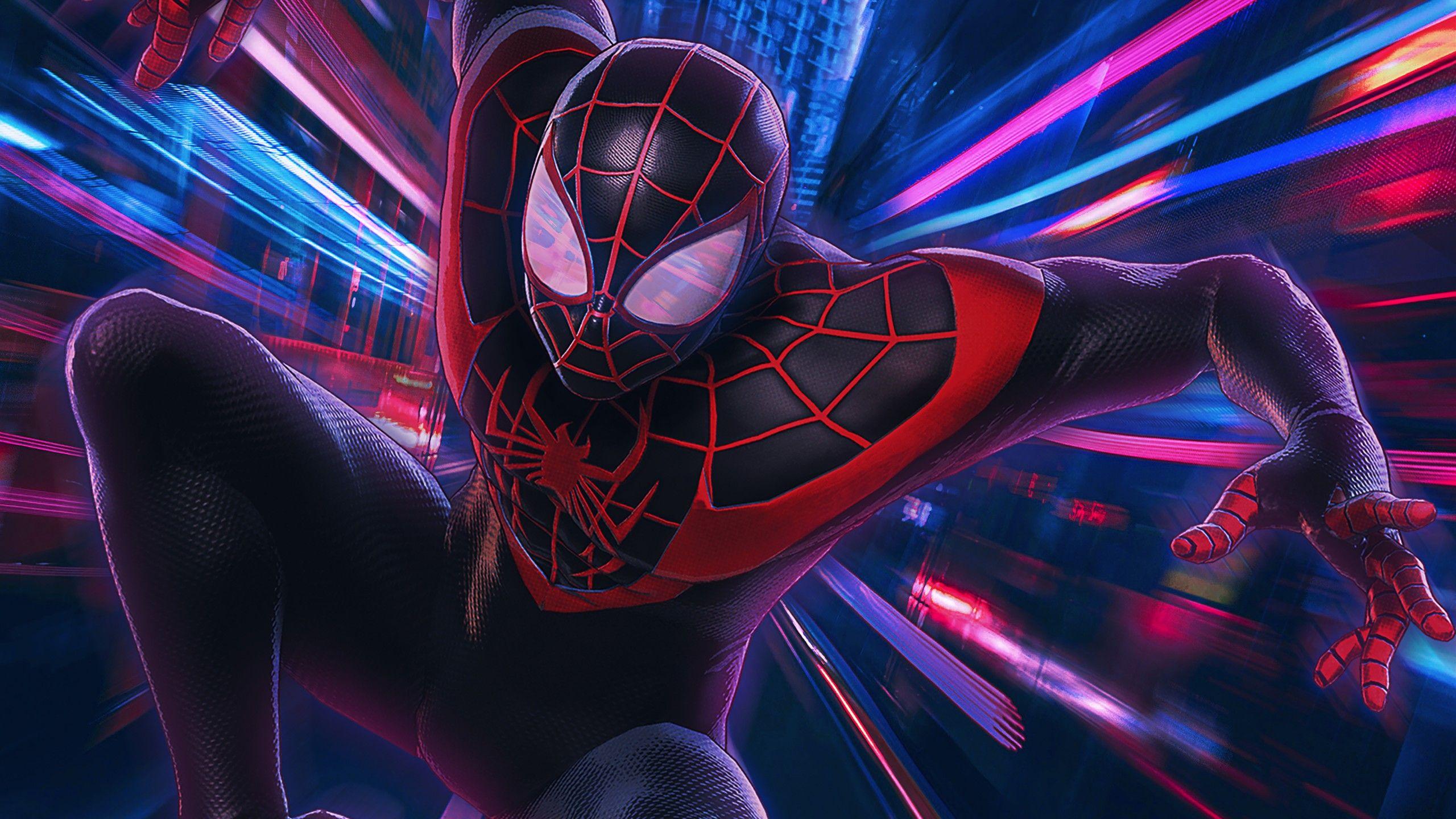 2560x1440 Spider Man 4K Wallpaper, Miles Morales, : Into The Spider Verse, Marvel Superheroes, Graphics CGI