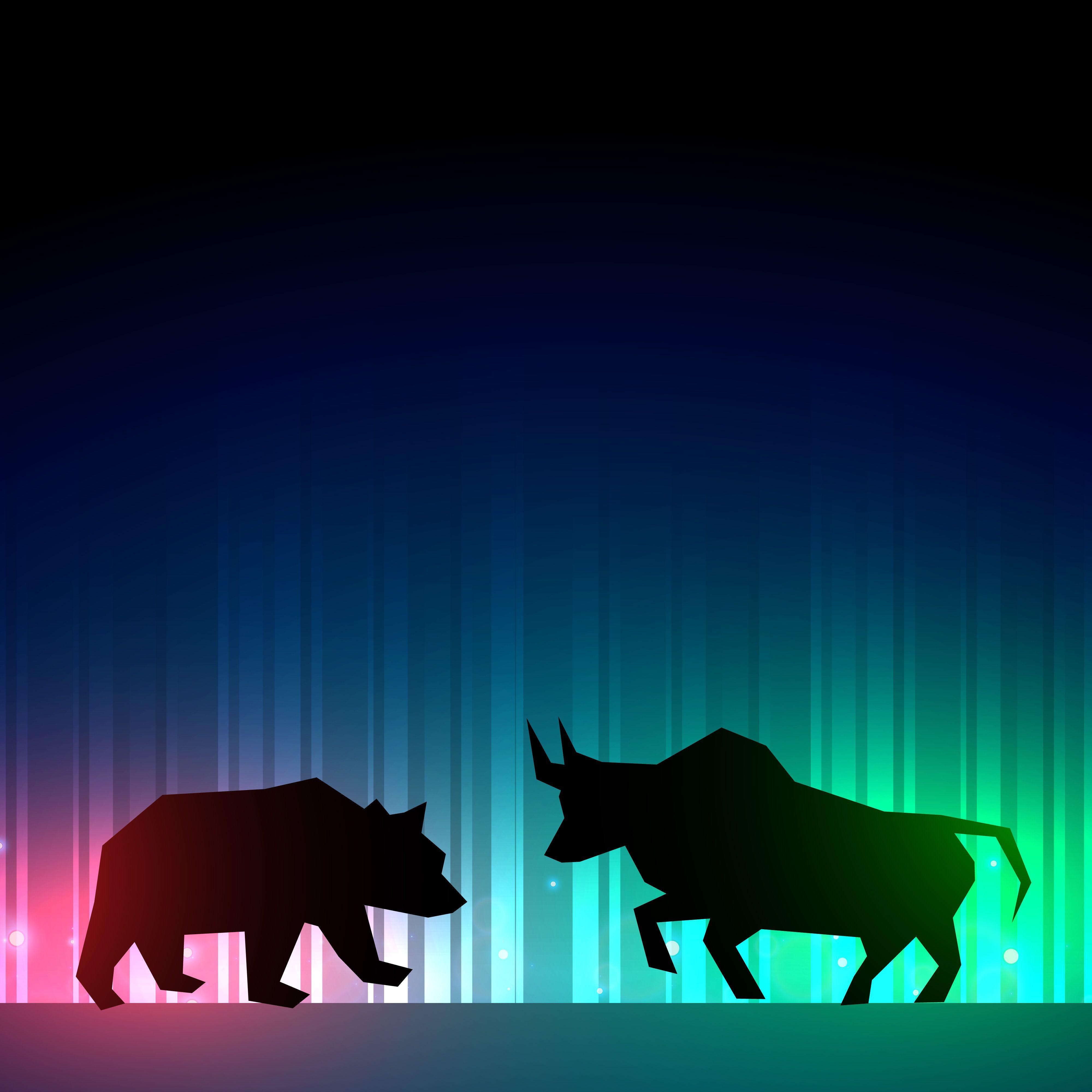 Golden Bull And Bear On Stock Data Chart Background Investing Stock  Exchange Financial Bearish And Mullish Market Concept Stock Photo   Download Image Now  iStock