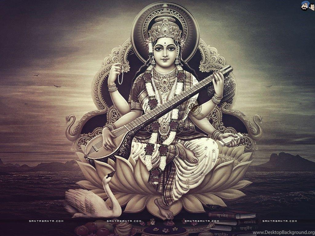 1024x768 Goddess Saraswati Wallpaper Desktop Background