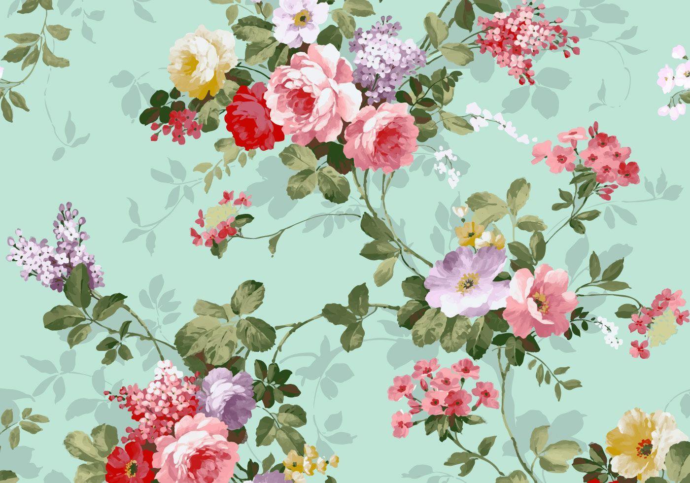 1400x980 100% Free to use Vintage Vector Background of Beautiful Roses. Use it on your textile pro. Vintage floral background, Vintage flowers wallpaper, Floral wallpaper