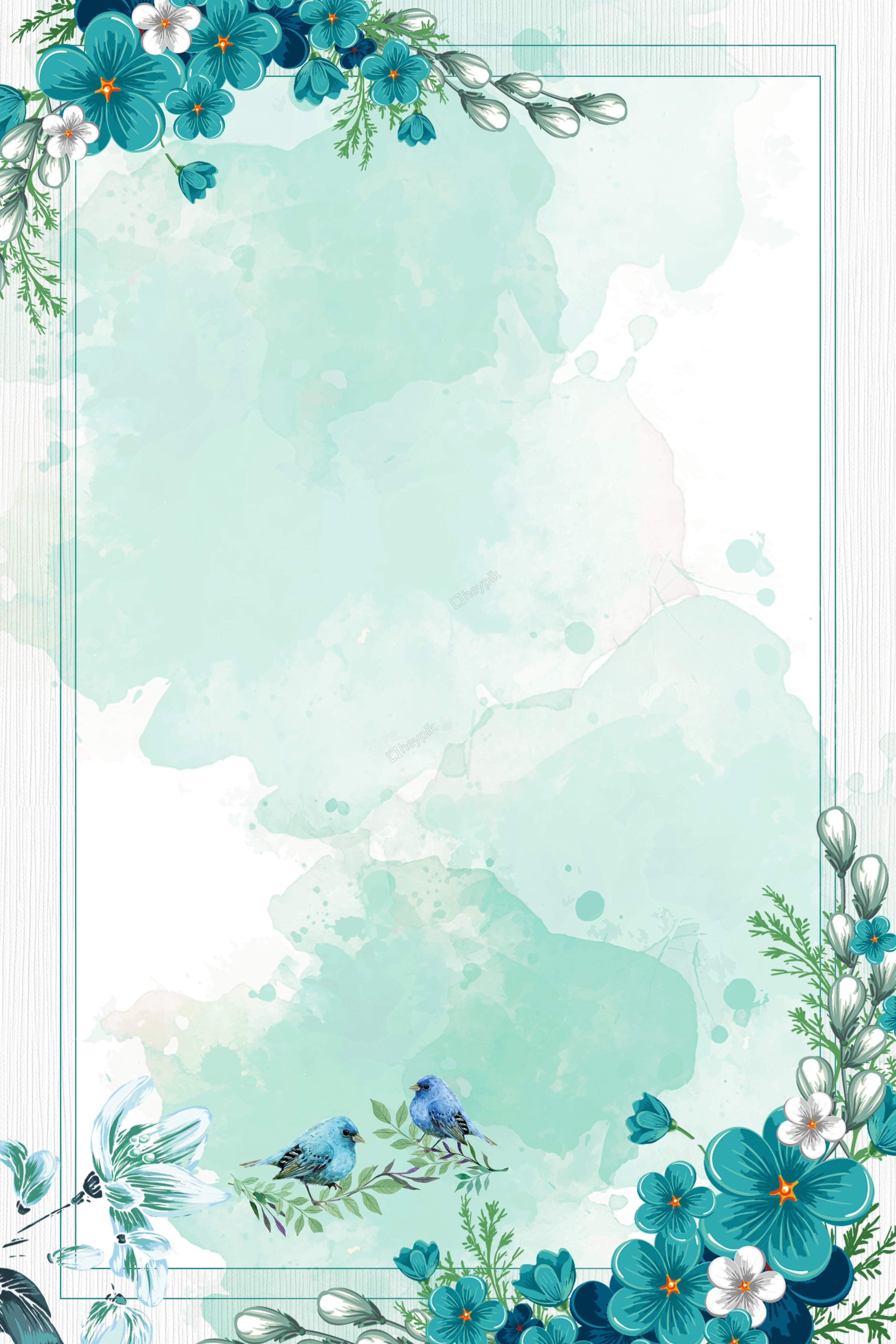 3453x5179 chinese style watercolor blue flowers border background vector. Watercolor flower background, Flower background wallpaper, Blue flower wallpaper
