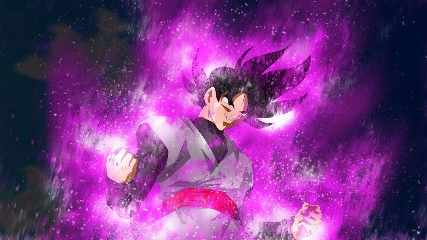 Download wallpaper 1366x768 black, anime, dragon ball, super saiyan rose,  5k, tablet, laptop, 1366x768 hd background, 19971