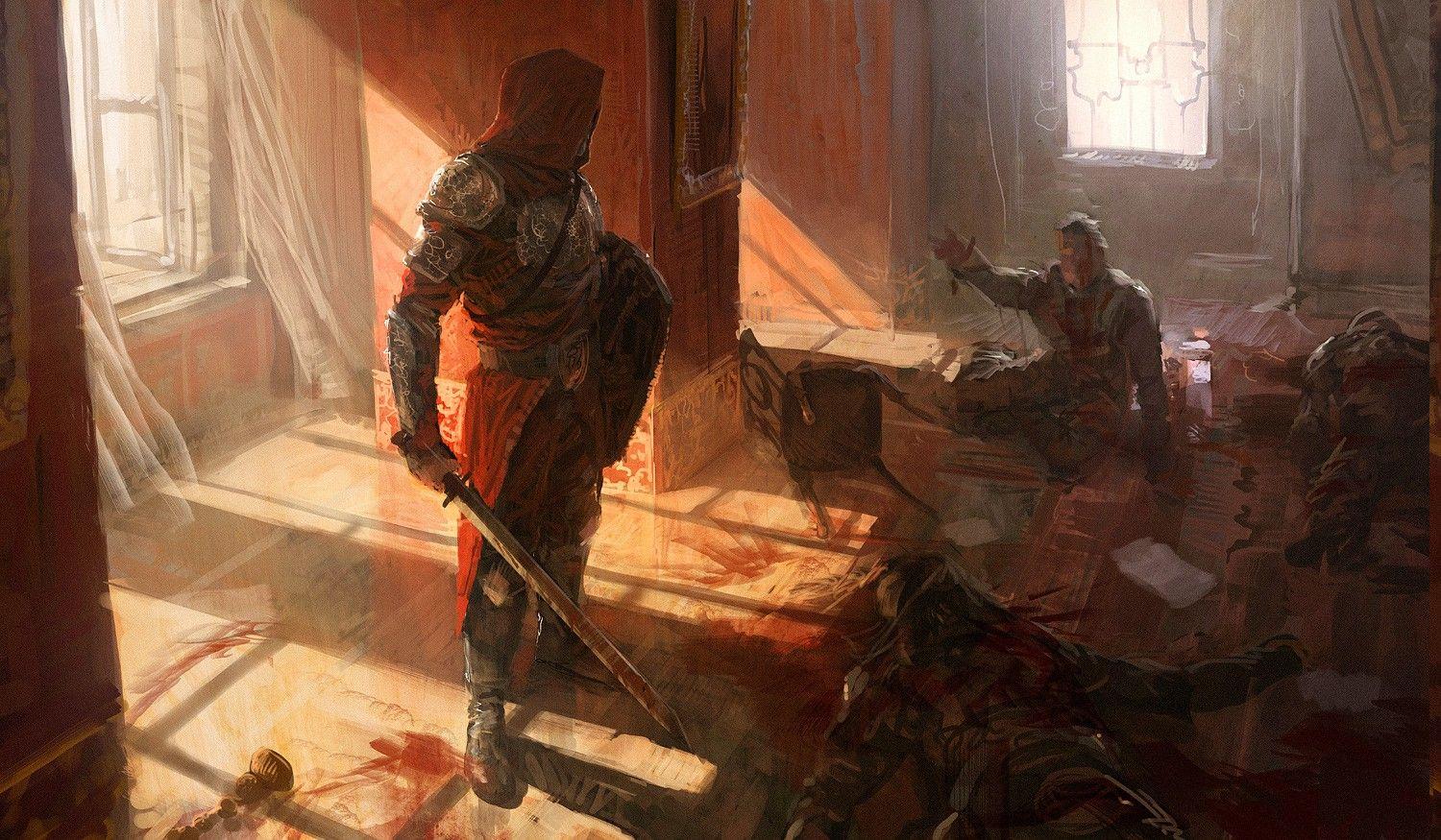 1500x875 Andree Wallin, Warrior, Sword, Fantasy Art, Medieval, Blood, Assassin, Shields, Concept Art Wallpaper HD / Desktop and Mobile Background