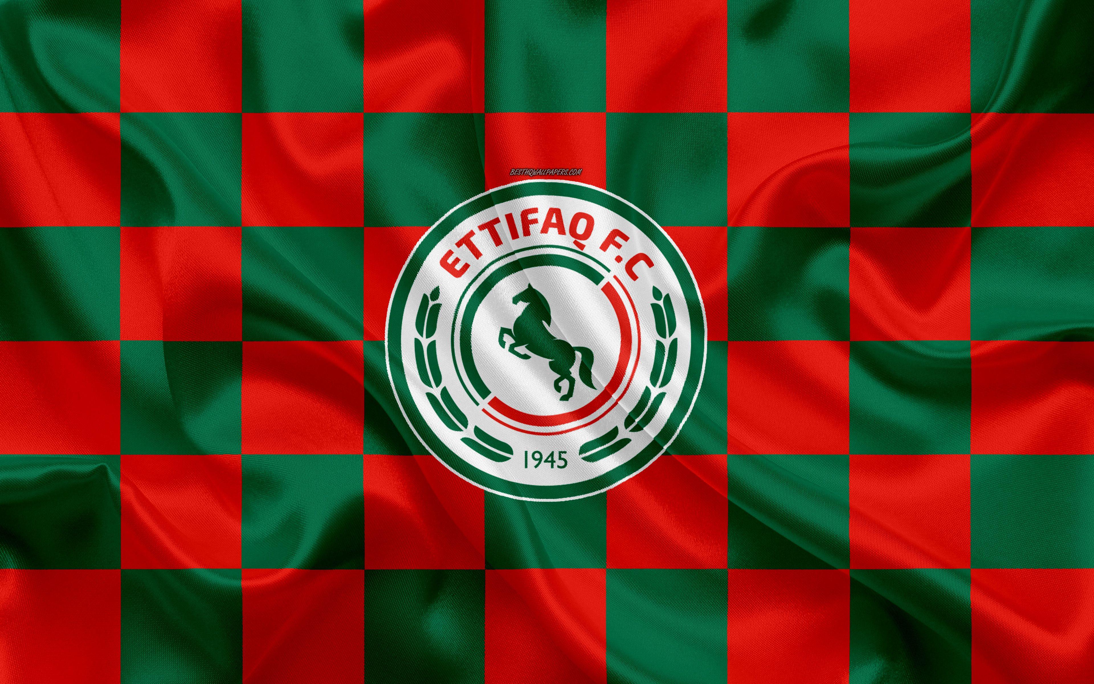 3840x2400 Download Wallpaper Al Ettifaq FC, 4k, Logo, Creative Art, Green Red Checkered Flag, Saudi Football Club, Saudi Professional League, Silk Texture, Dammam, Saudi Arabia, Football For Desktop With Resolution 3840x2400. High Quality HD