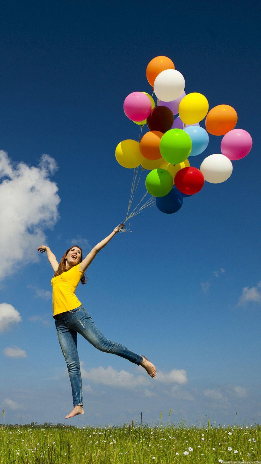 1080x1920 HD Balloons and Girl 1080x1920 Samsung Galaxy S4 Wallpaper. Samsung galaxy wallpaper, Samsung galaxy s4 wallpaper, Galaxy wallpaper