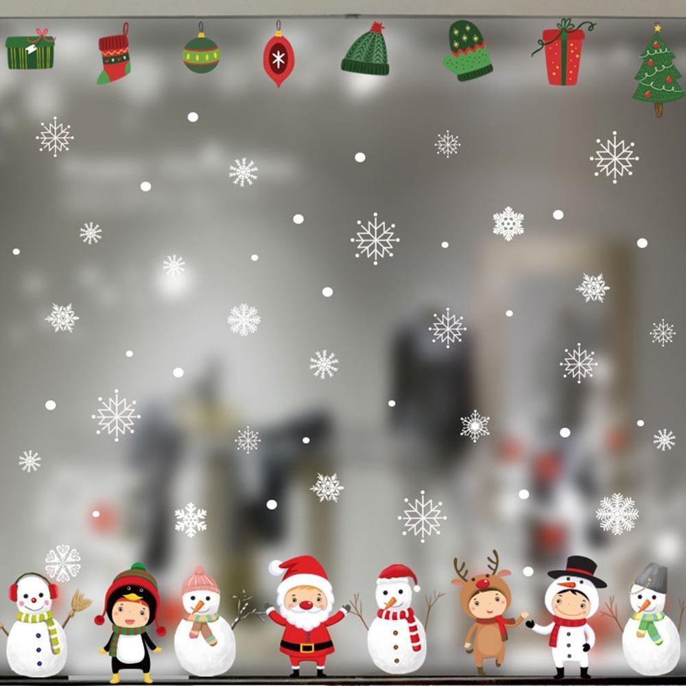 1000x1000 Christmas wallpaper snowflake electrostatic Sticker Window Kids room New Year Wall Stickers Home Decals Decoration gift Q50. Wall Stickers