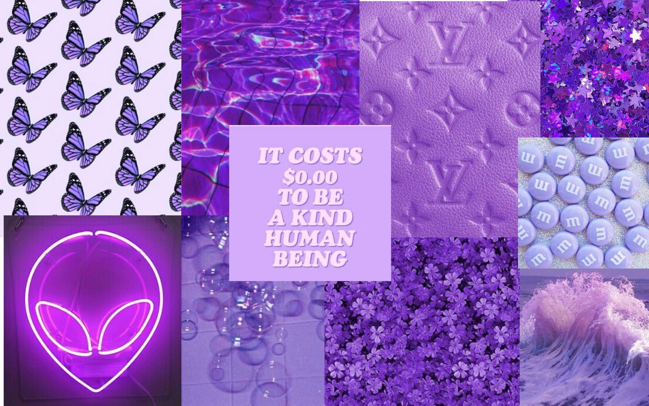 Light purple aesthetic wallpaper collage - rekavector
