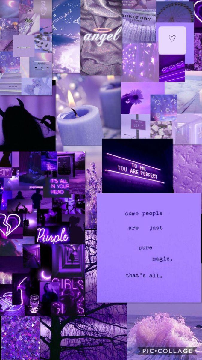 Neon Purple Aesthetic Collage Wallpaper Laptop - img-cheese