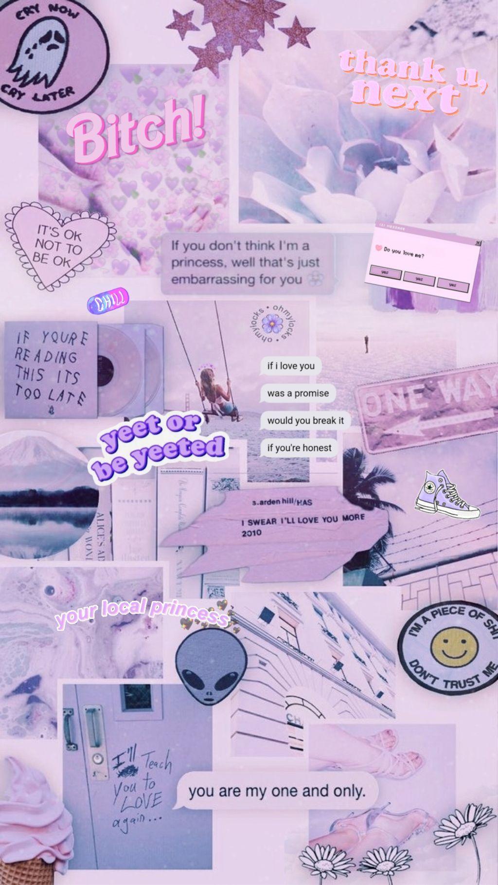 Purple Wallpaper Aesthetic Collage ~ Purple Collage Wallpapers