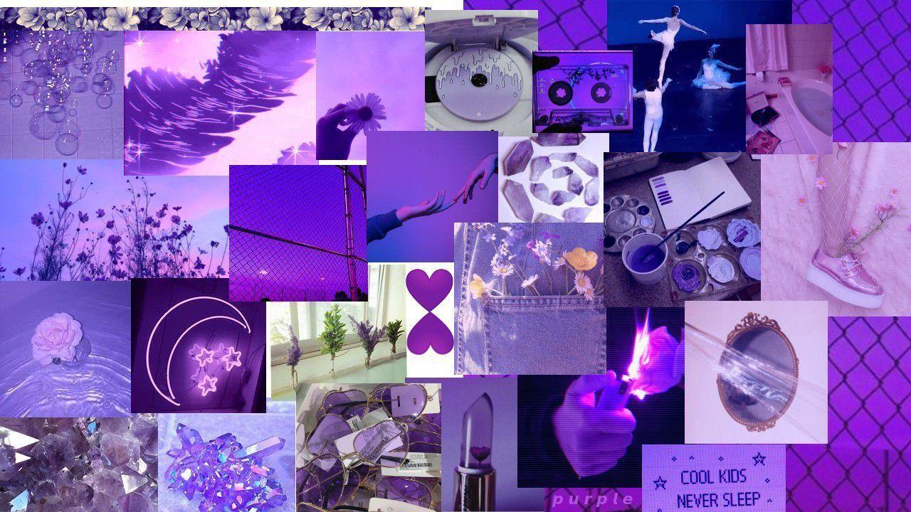 Collage Grunge Purple Aesthetic Laptop Wallpaper - bmp-titmouse