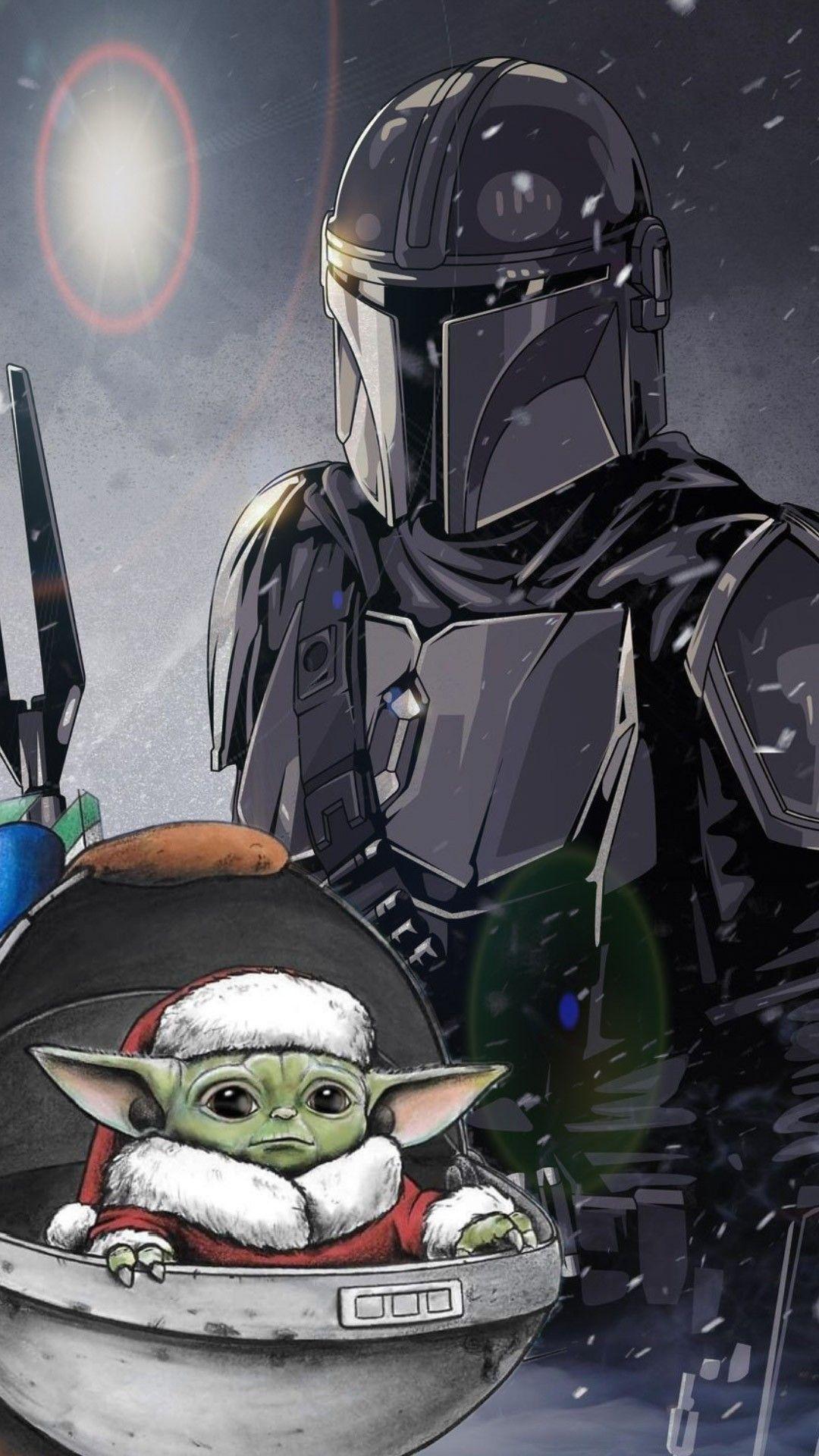 1080x1920 A very Mandalorian Christmas. Star wars artwork, Star wars art, Star wars picture