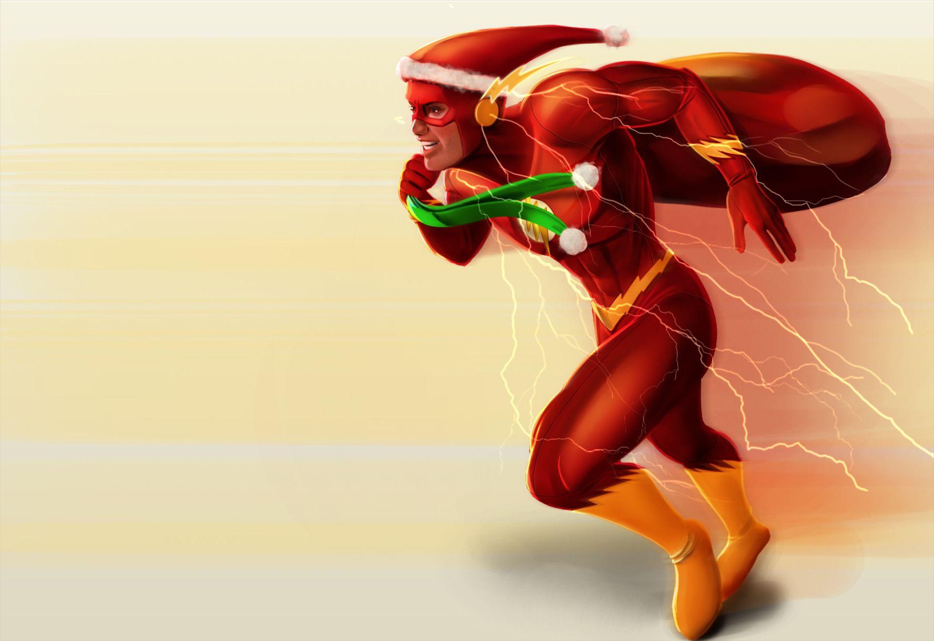 1920x1319 Comics Flash Santa Hat HD Wallpaper Background Image
