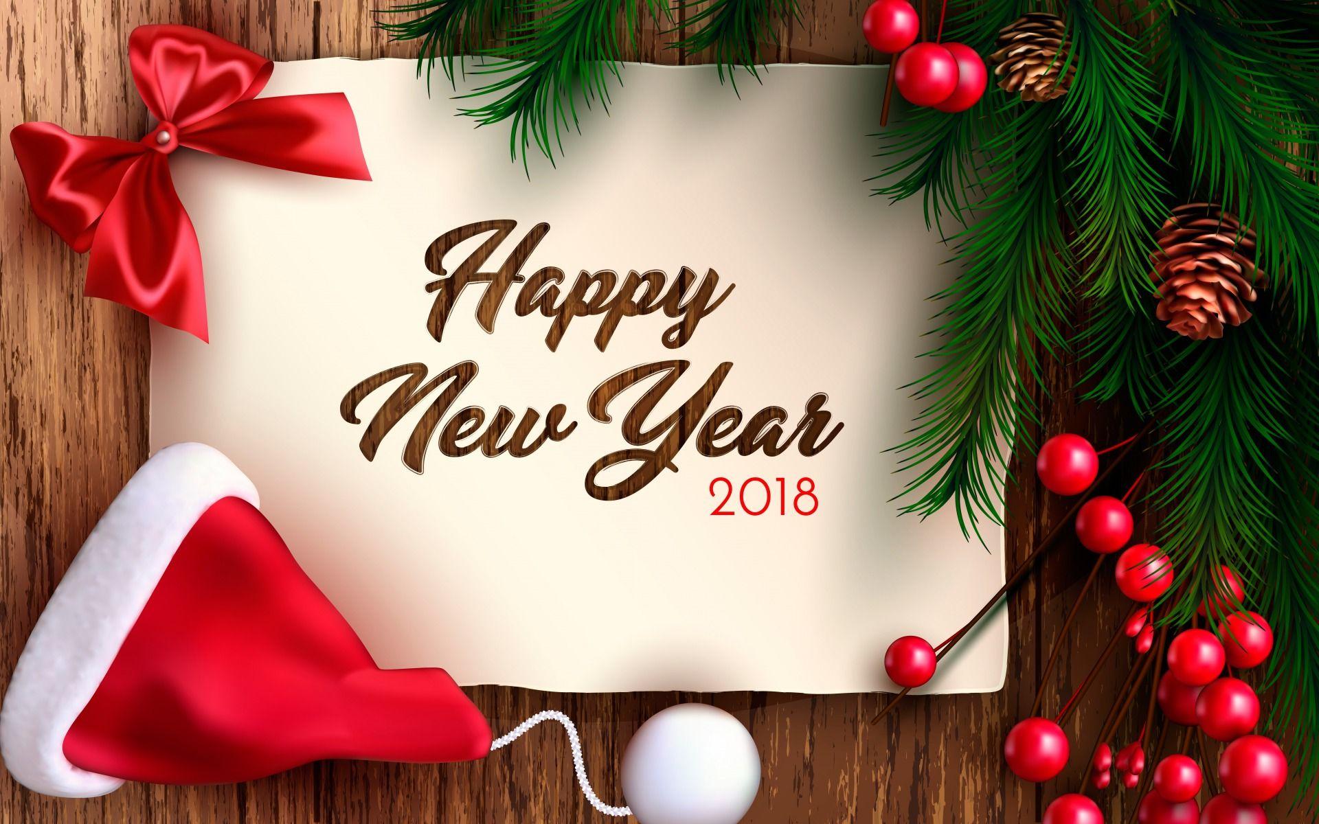 1920x1200 Santa Hat Note 2018 Happy New Year Wallpaper 27584