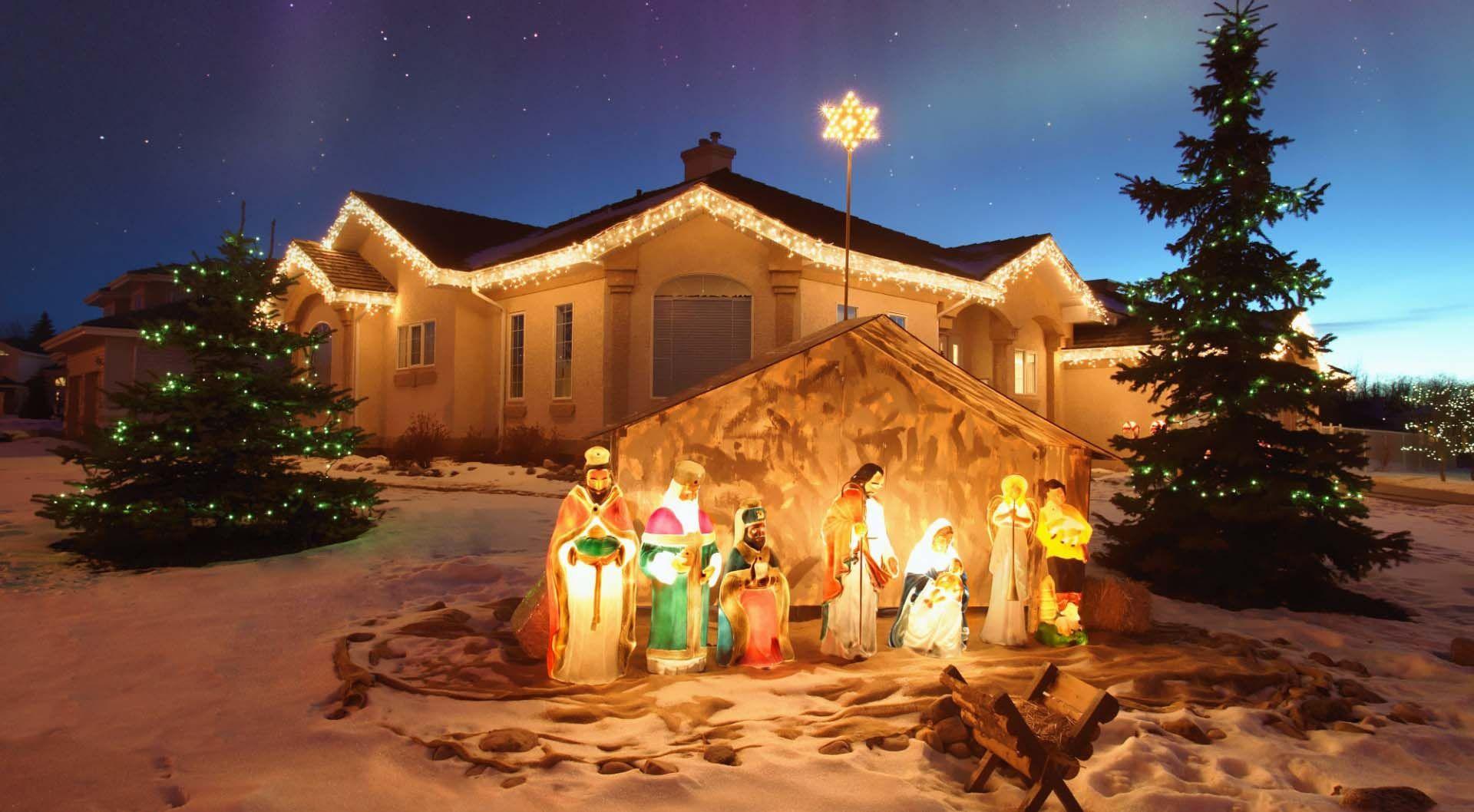 1920x1058 Outdoor Christmas Nativity Scene. HD Christmas Wallpaper for Mobile and Desktop