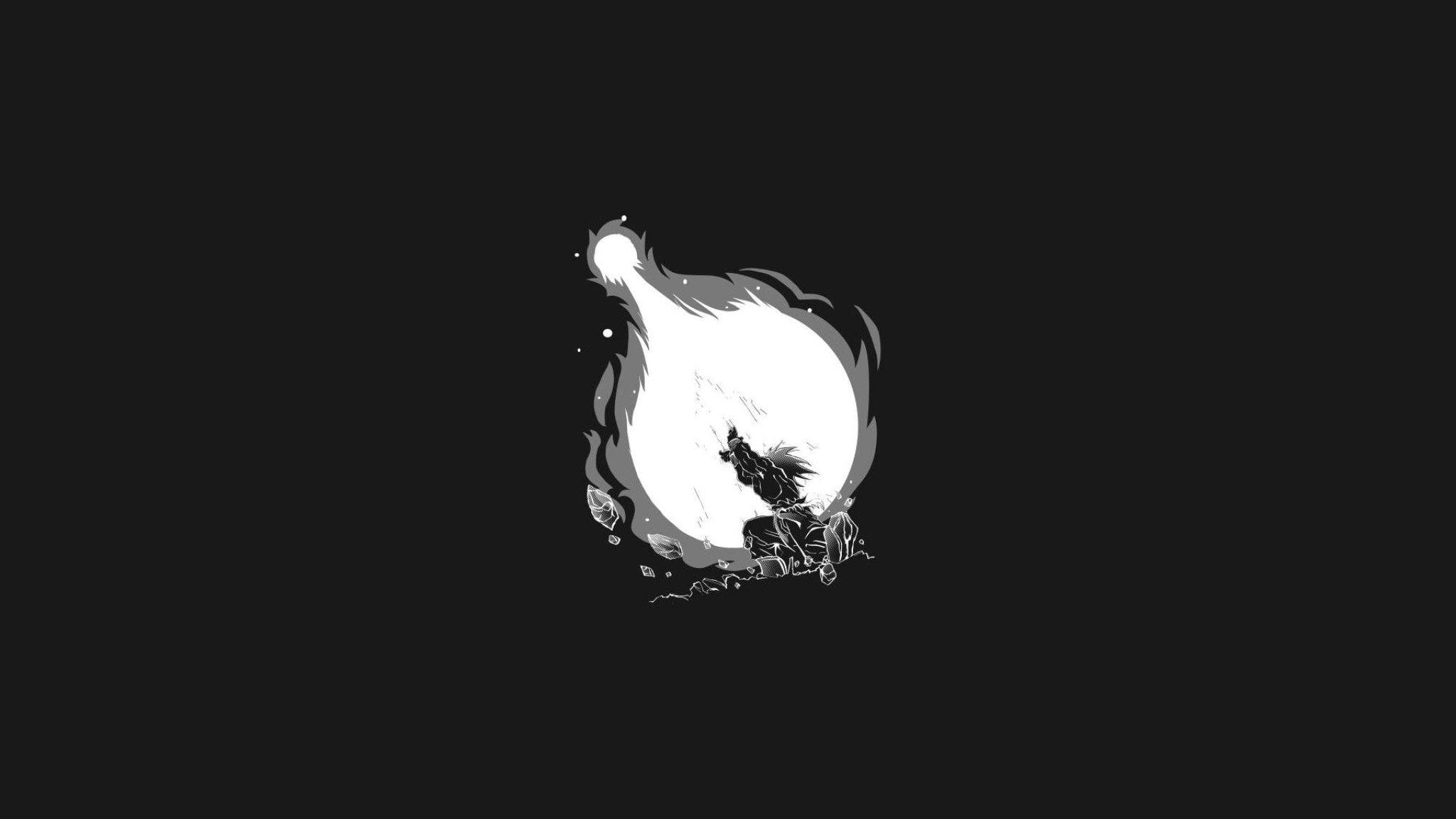 2048x1152 Dark Wallpaper • Dark wallpaper, Dragon Ball, Son Goku, Dragon Ball Z, dark, copy space • Wallpaper For You The Best Wallpaper For Desktop & Mobile