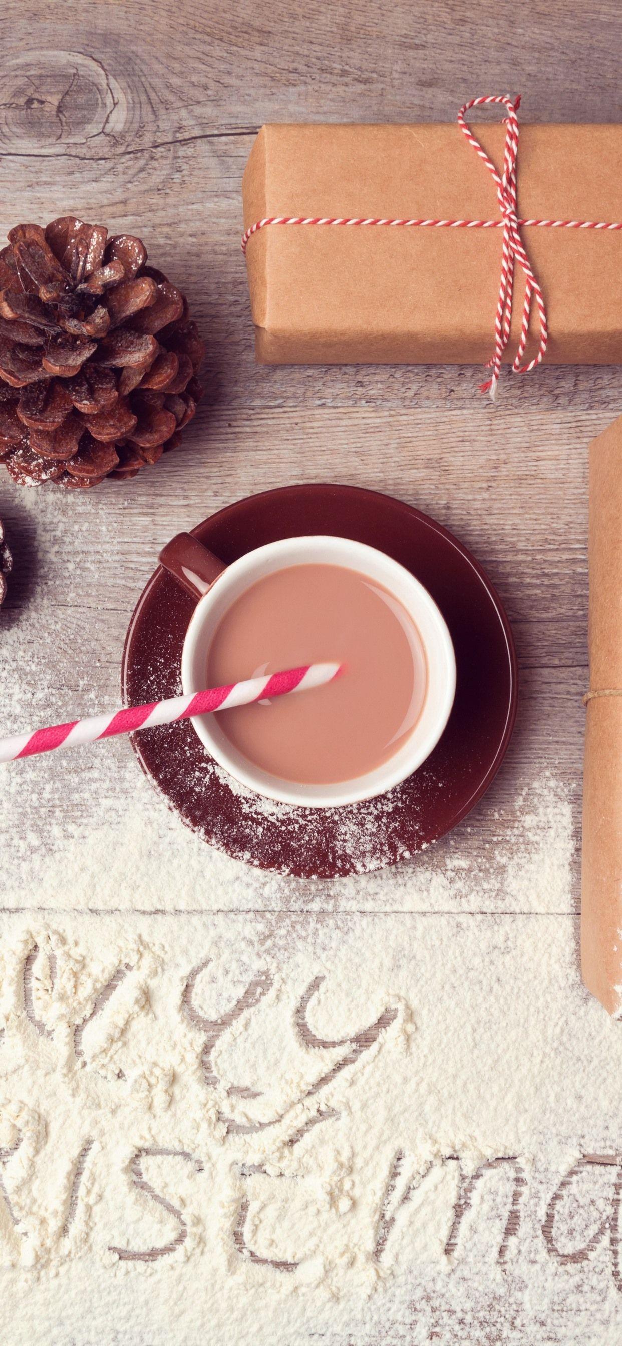 1242x2688 Merry Christmas, Gift, Powder, Coffee, Deer 1242x2688 IPhone 11 Pro XS Max Wallpaper, Background, Picture, Image